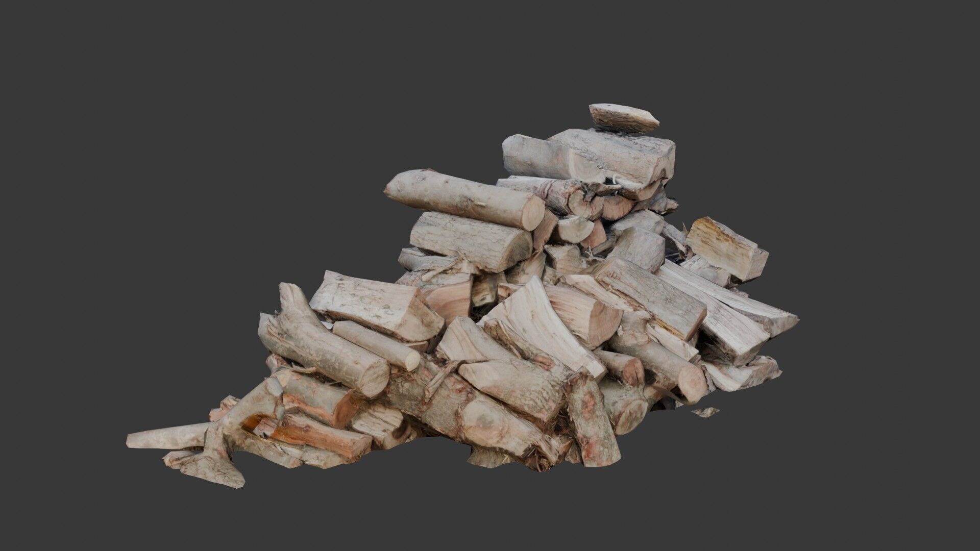 Chopped Firewood Stack 3D Scan Low-poly 3D model_4