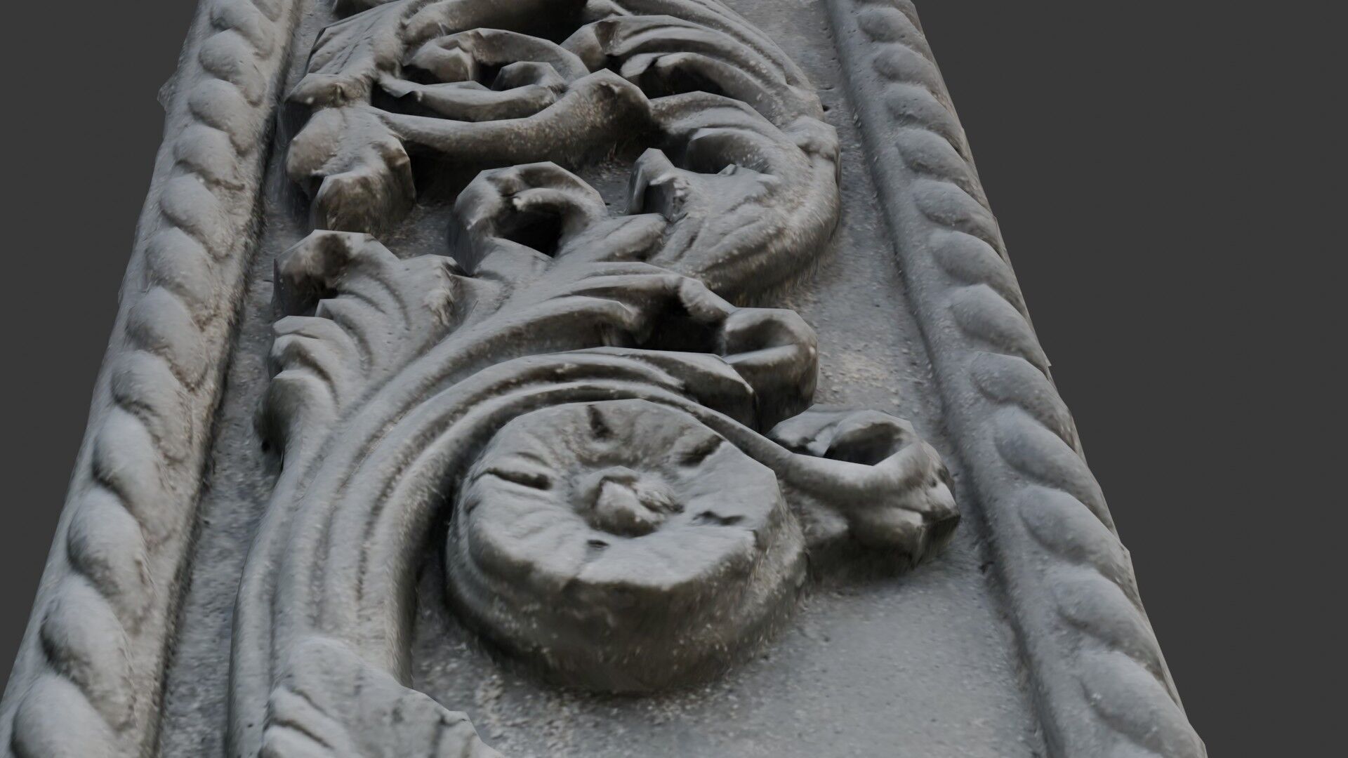 Ornate Architectural Panel 3D Scan Low-poly 3D model_3