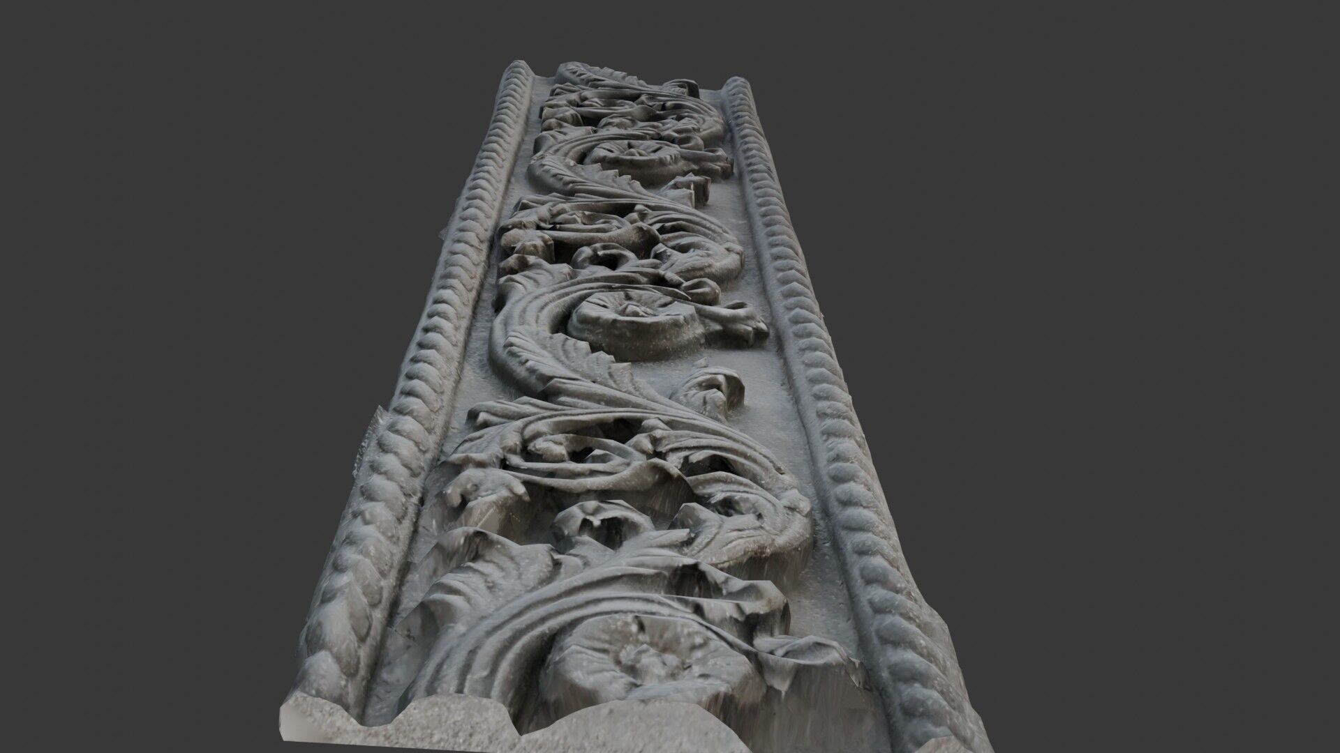 Ornate Architectural Panel 3D Scan Low-poly 3D model_4