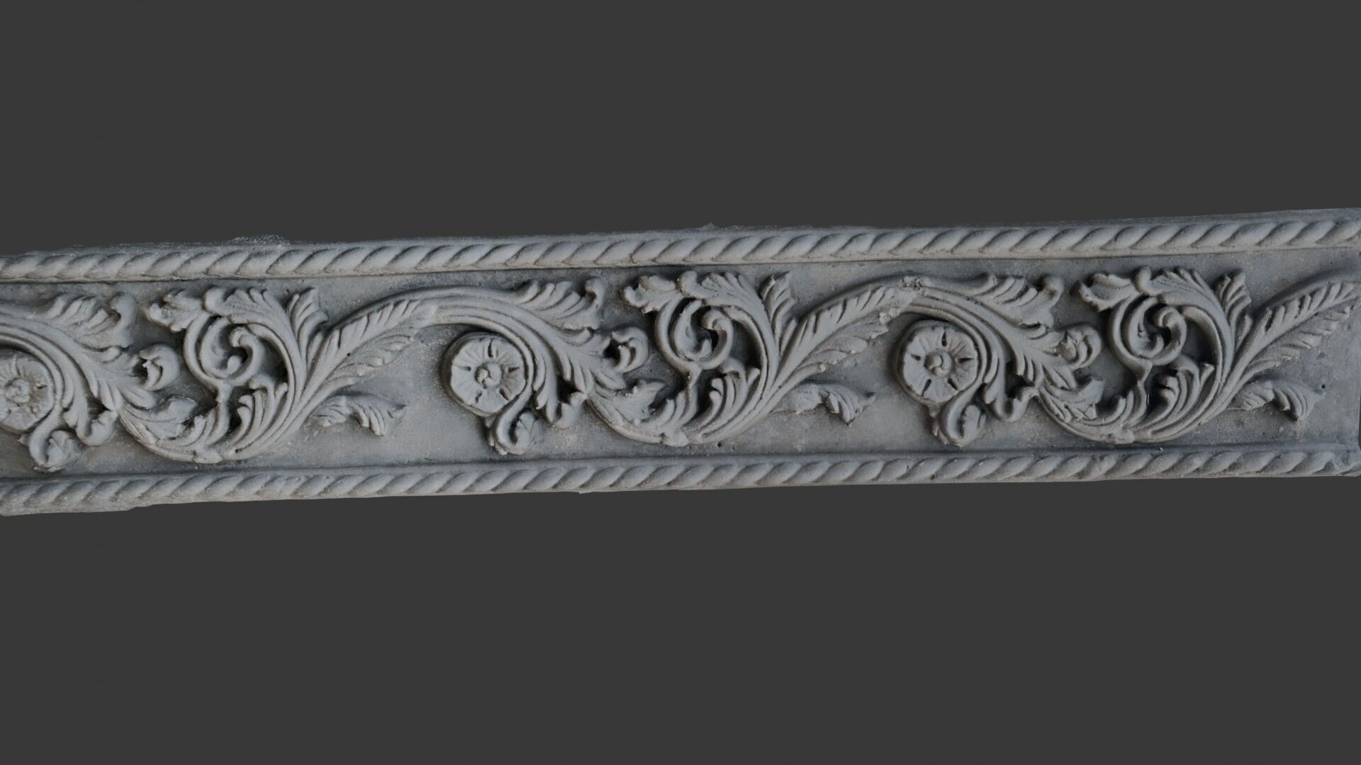 Ornate Architectural Panel 3D Scan Low-poly 3D model_6