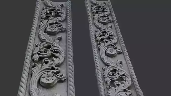 Ornate Architectural Panel 3D Scan