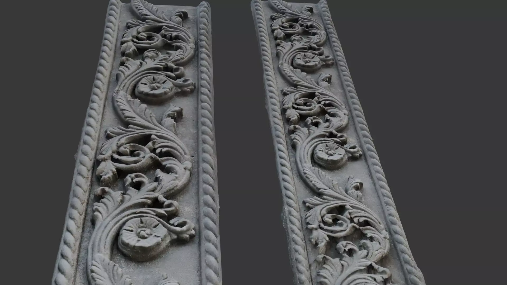 Ornate Architectural Panel 3D Scan Low-poly 3D model_0