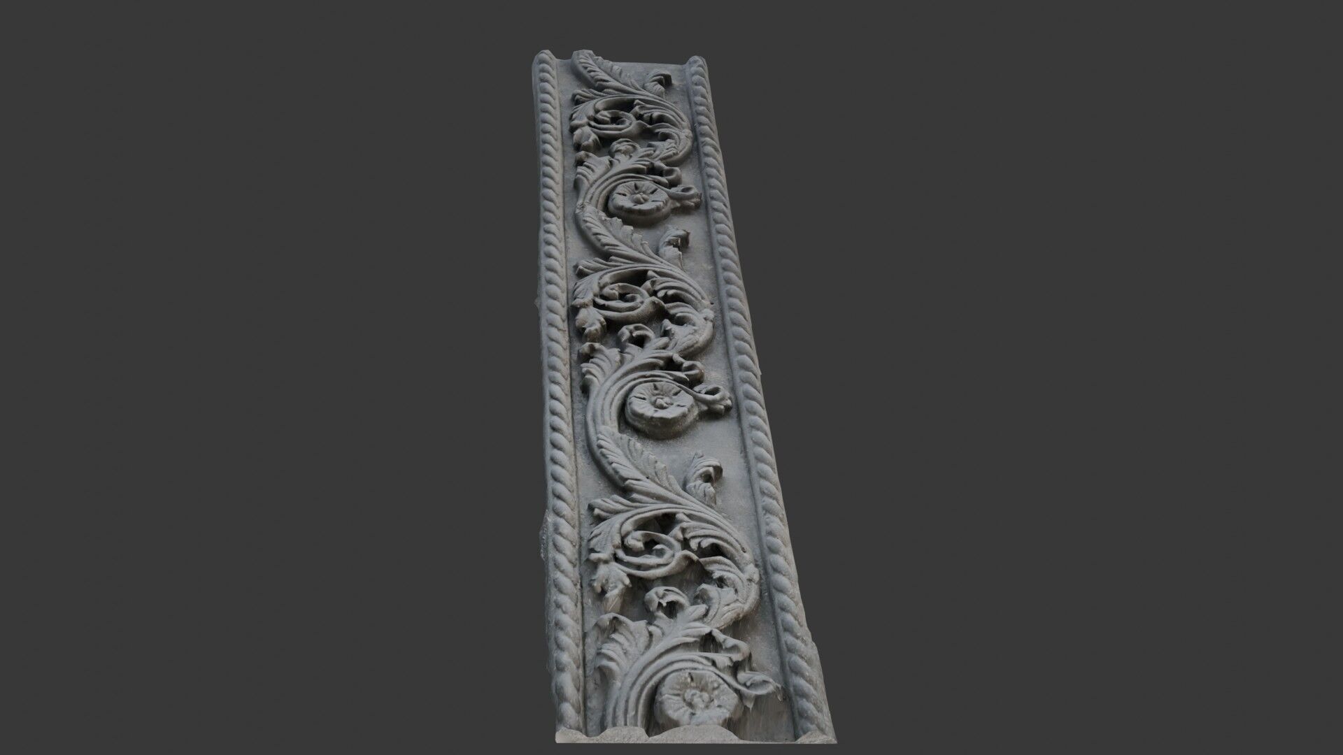 Ornate Architectural Panel 3D Scan Low-poly 3D model_1