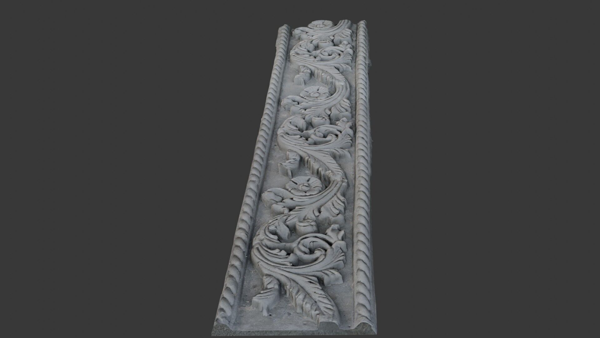 Ornate Architectural Panel 3D Scan Low-poly 3D model_5