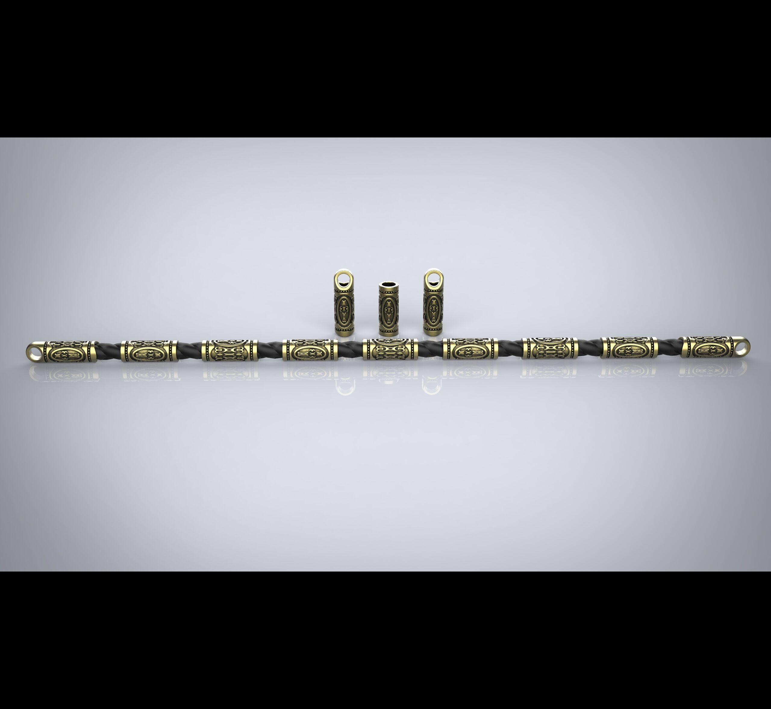 Rope bead sharm tube chain 3D print model_4