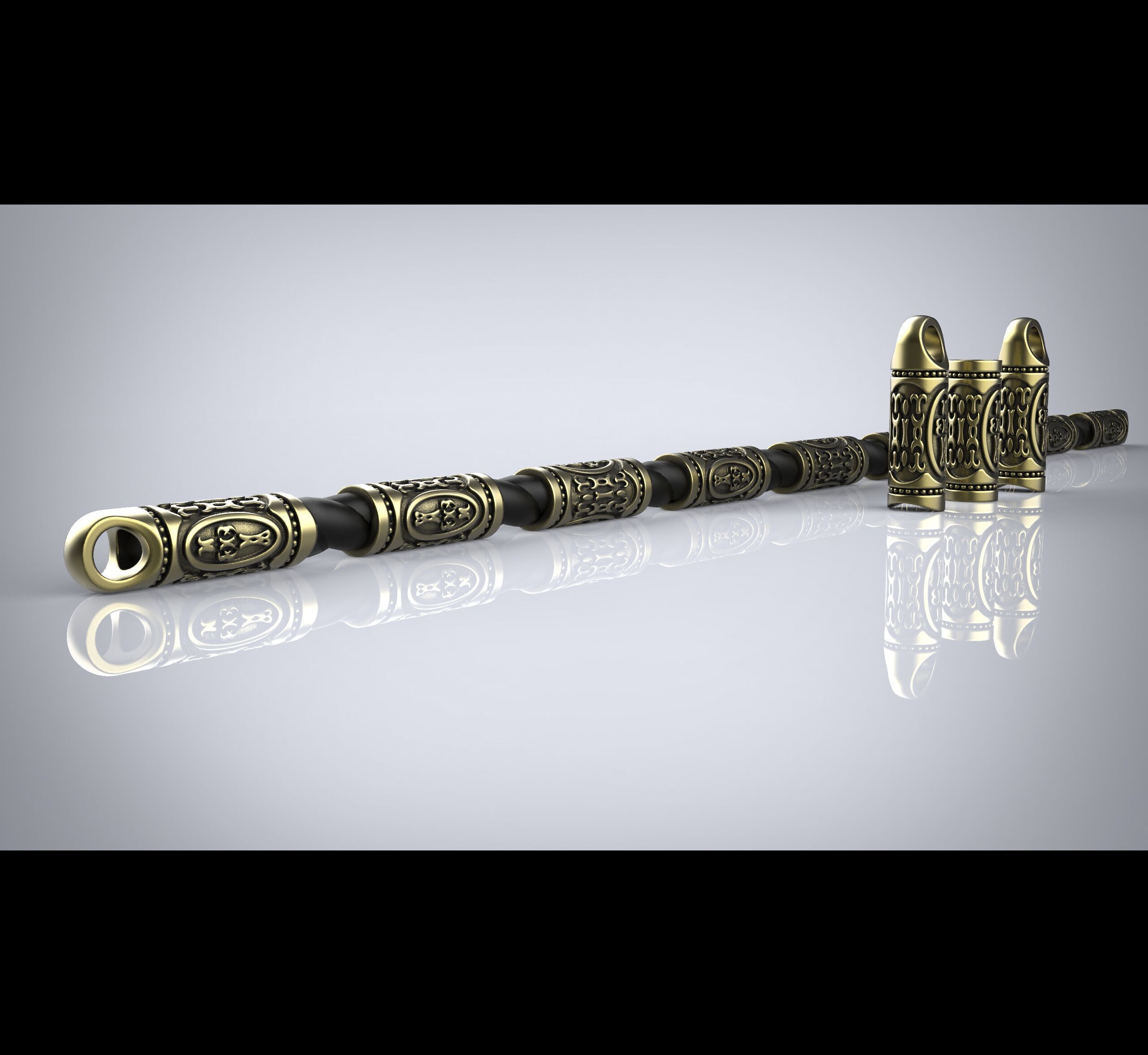 Rope bead sharm tube chain 3D print model_5