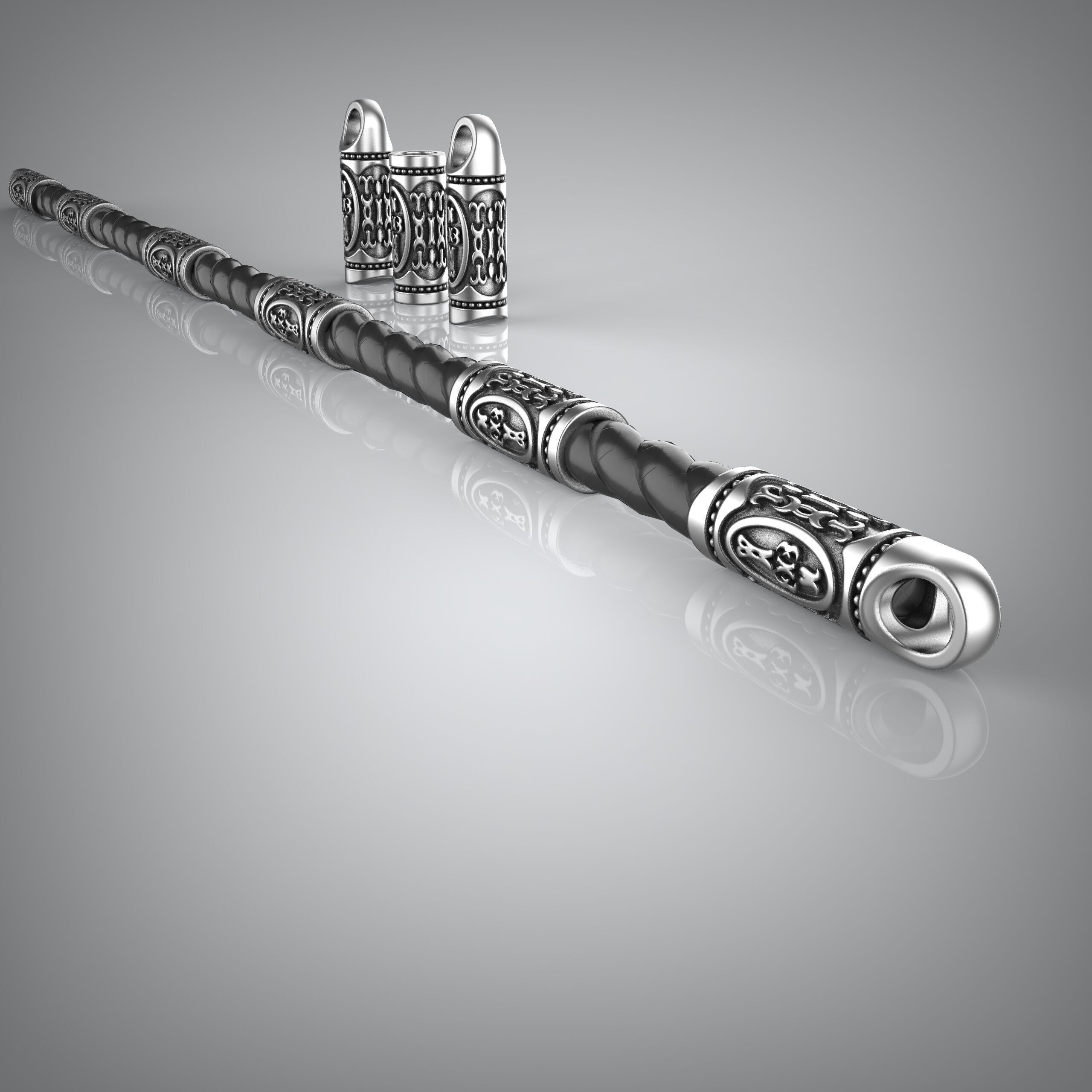 Rope bead sharm tube chain 3D print model_9