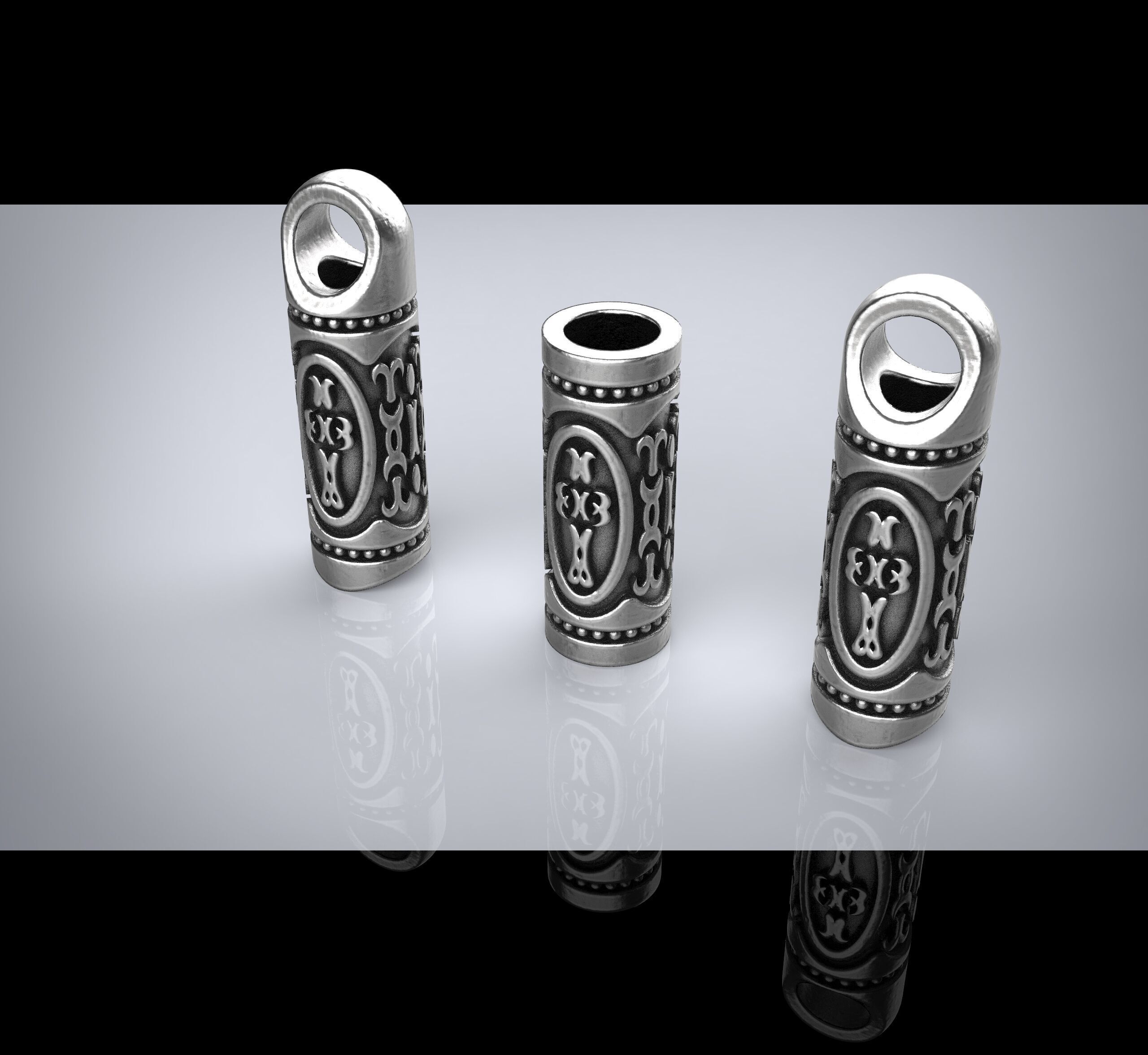 Rope bead sharm tube chain 3D print model_7