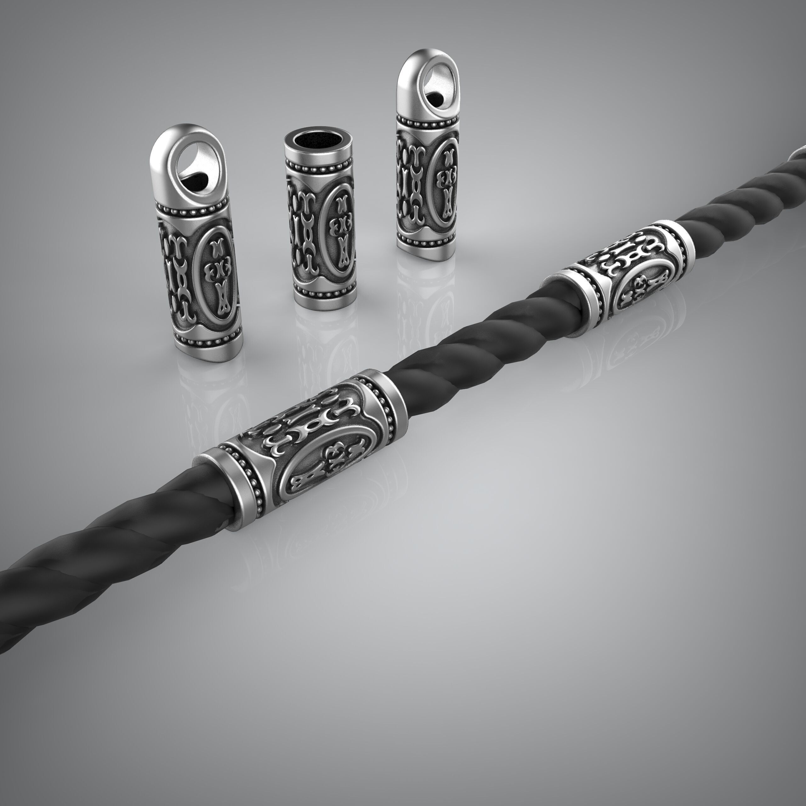 Rope bead sharm tube chain 3D print model_6