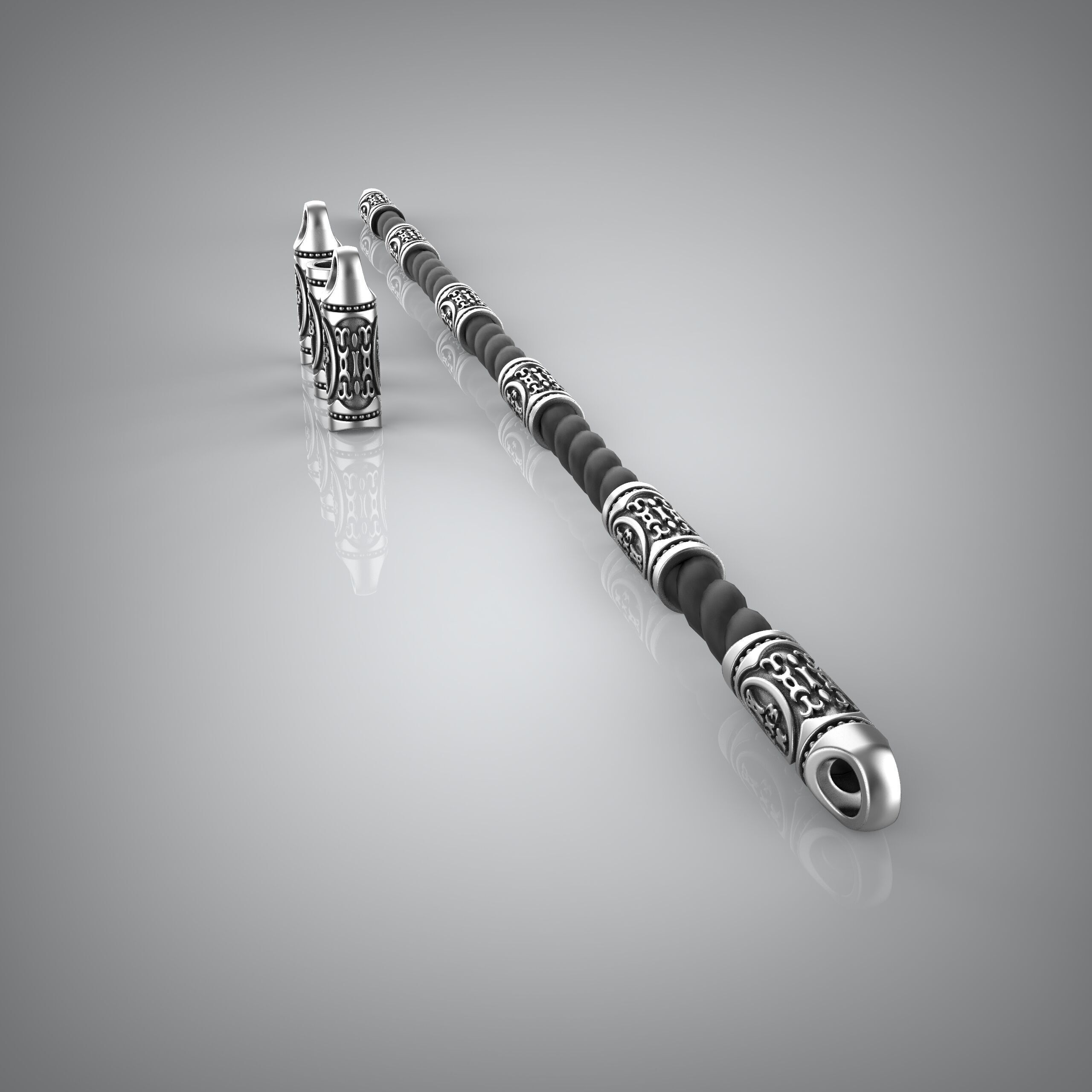 Rope bead sharm tube chain 3D print model_10