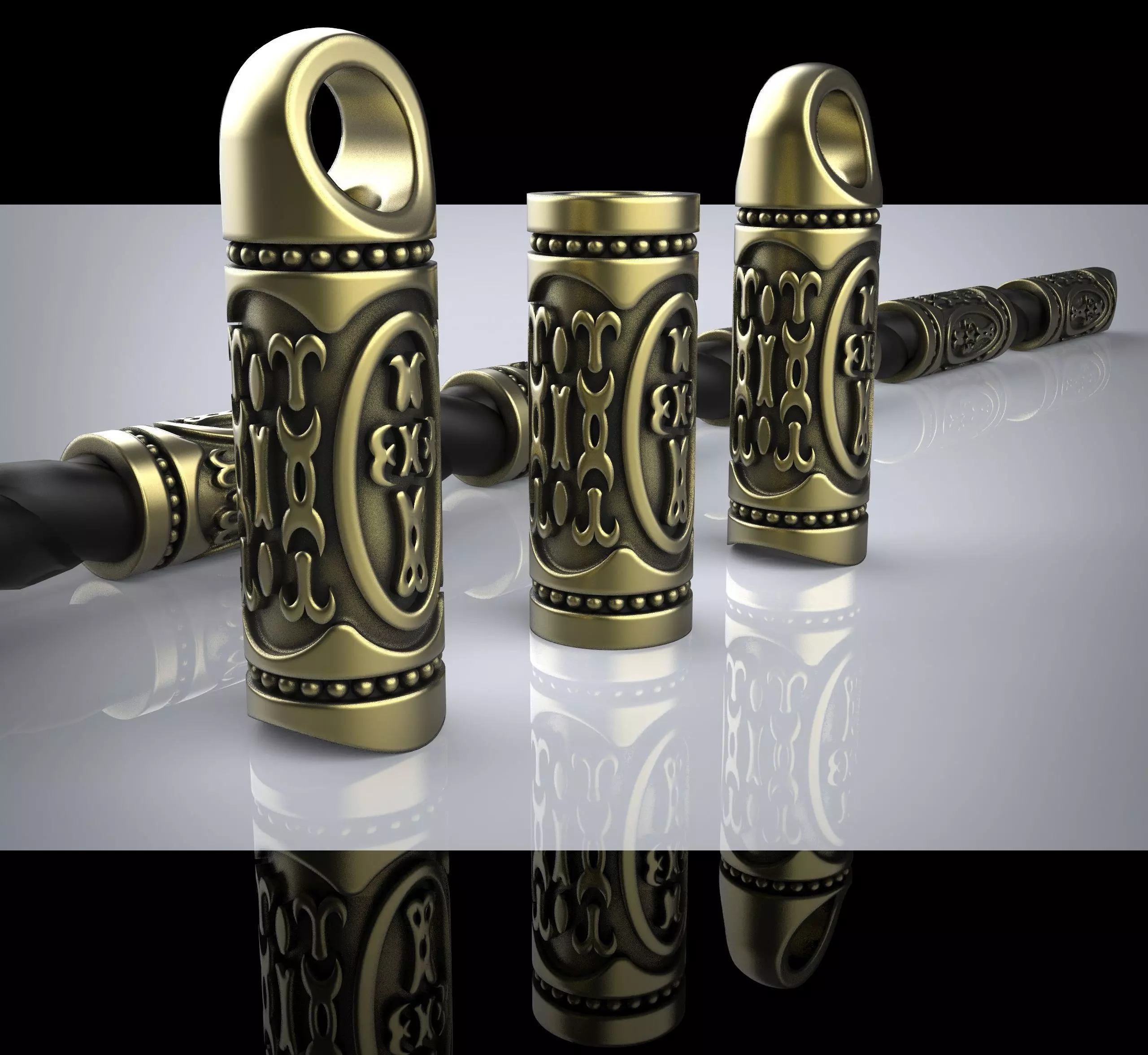 Rope bead sharm tube chain 3D print model_1