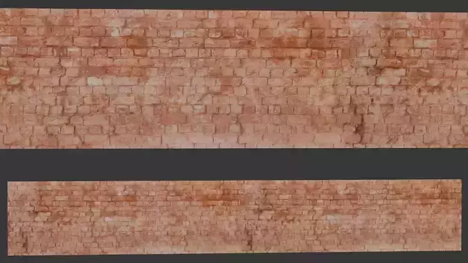 Aged Red Brick Wall 3D Scan
