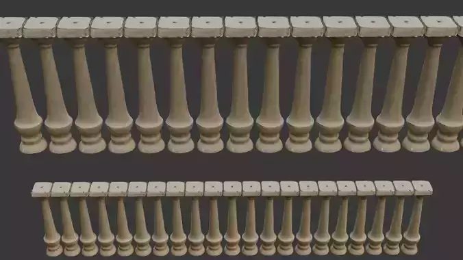 Classical Stone Balustrade 3D Scan