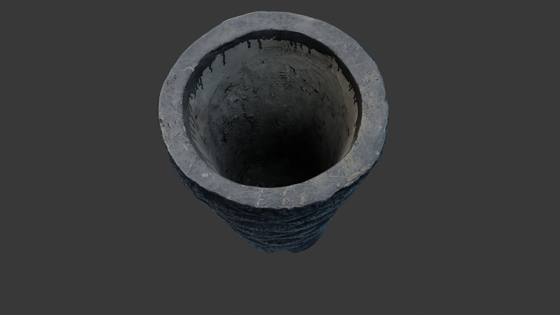 Aged Concrete Planter 3D Scan Low-poly 3D model_7