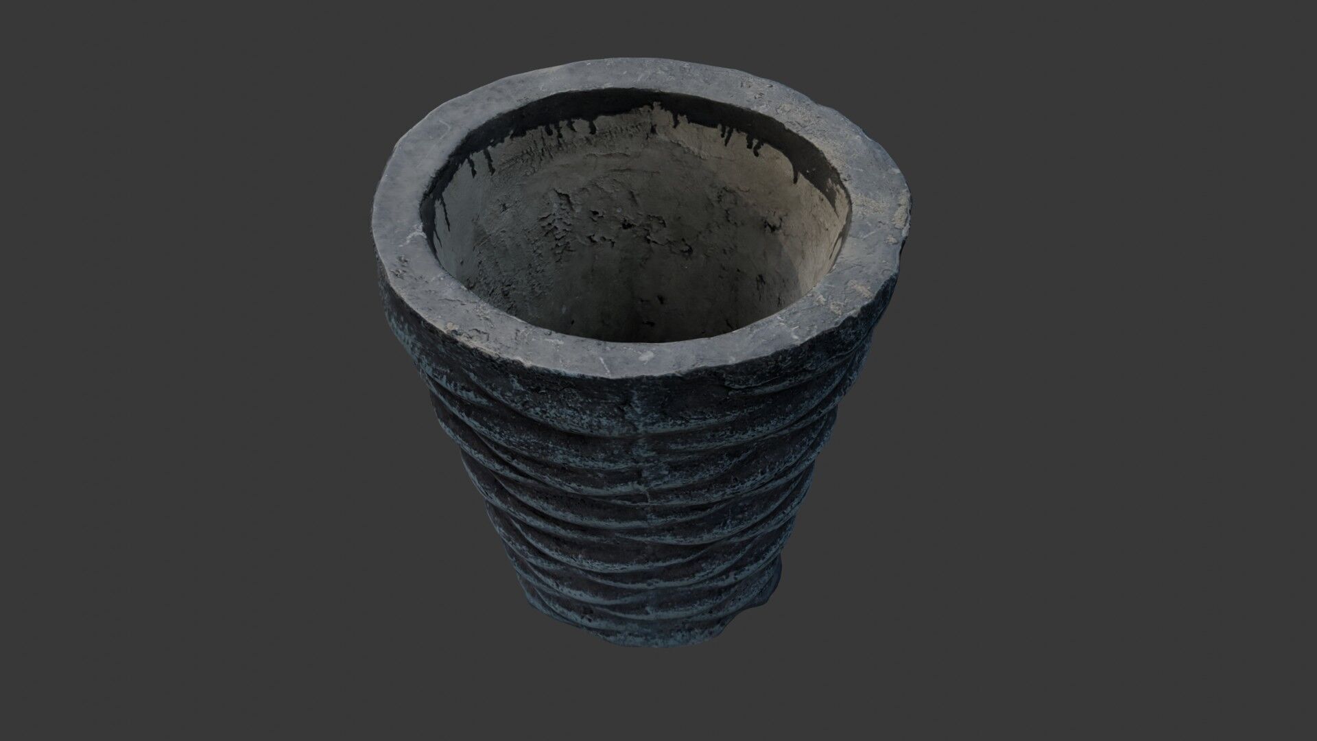 Aged Concrete Planter 3D Scan Low-poly 3D model_6