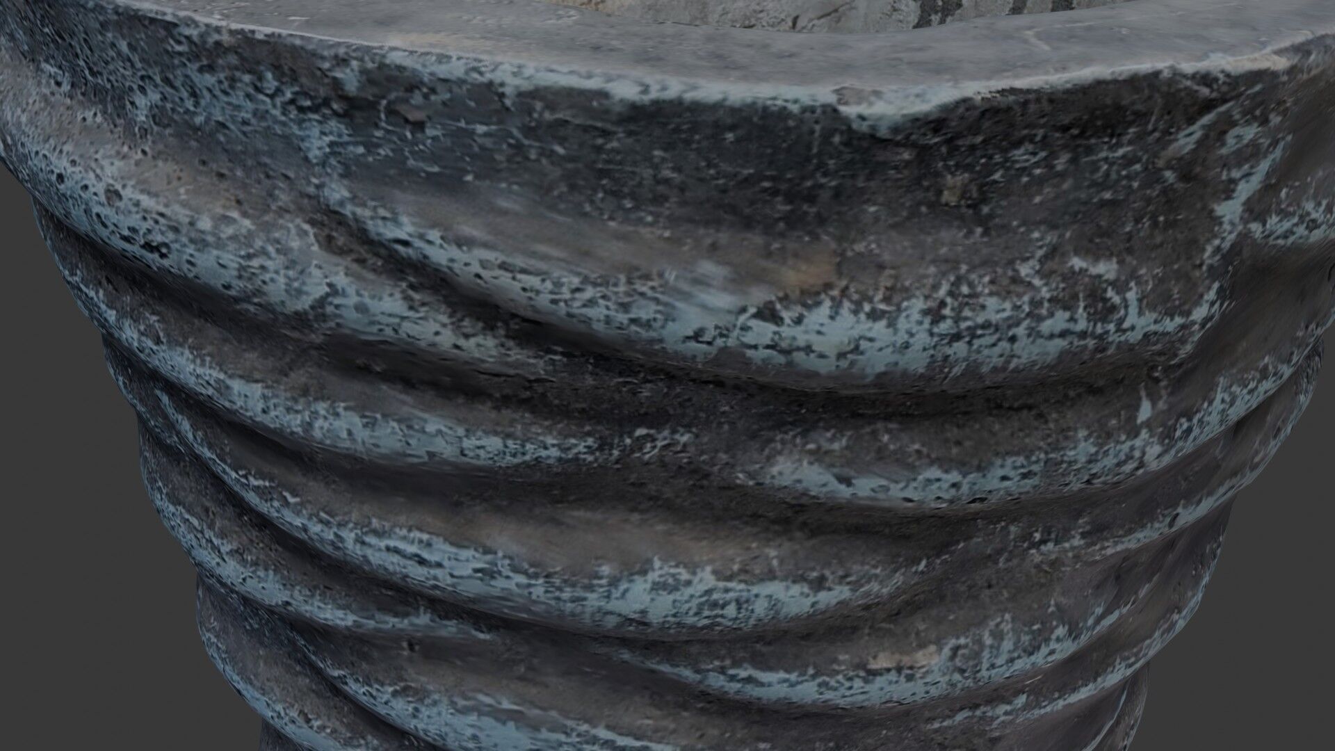 Aged Concrete Planter 3D Scan Low-poly 3D model_3