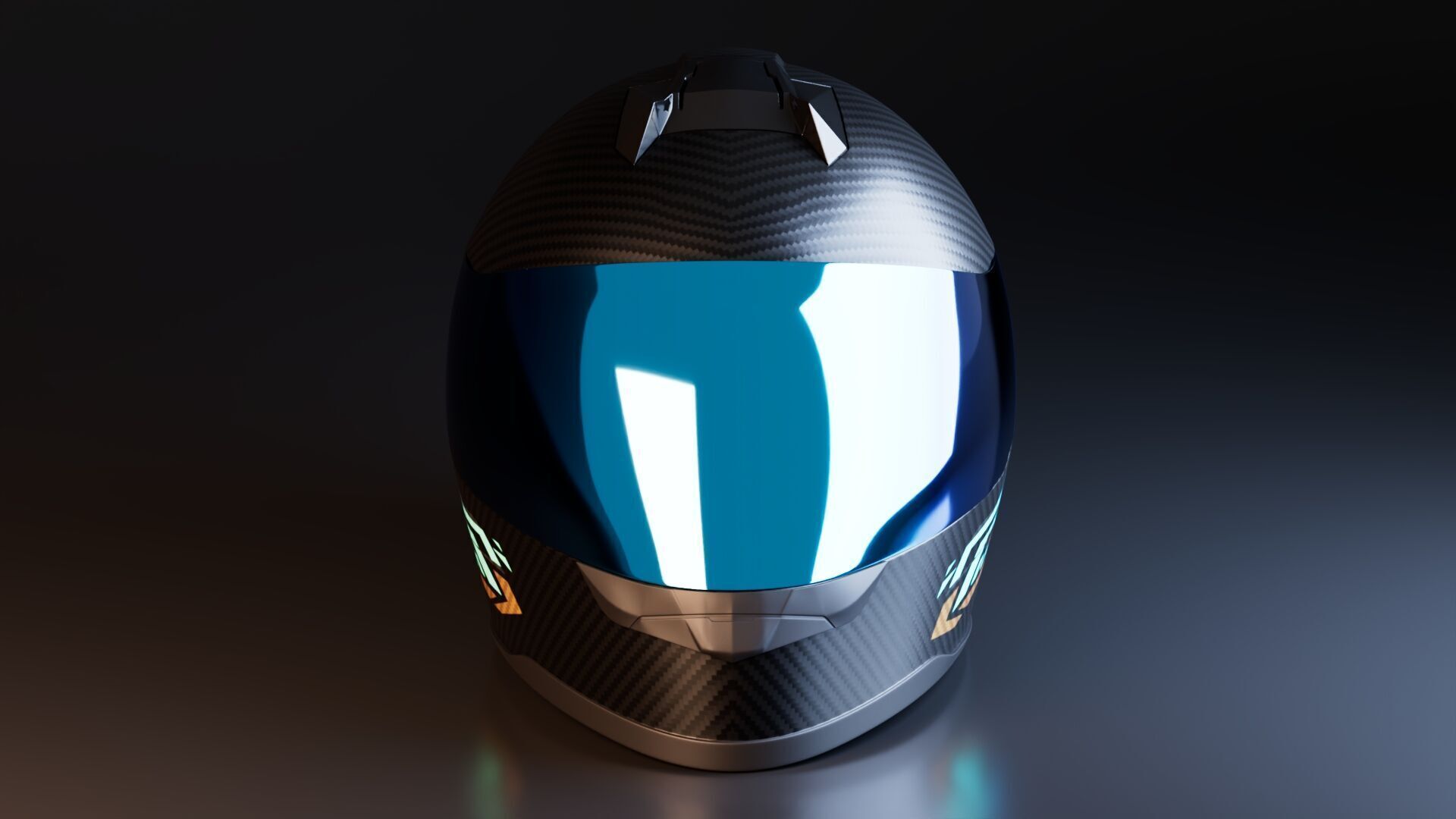 Motorcycle Helmet Low-poly 3D model_1