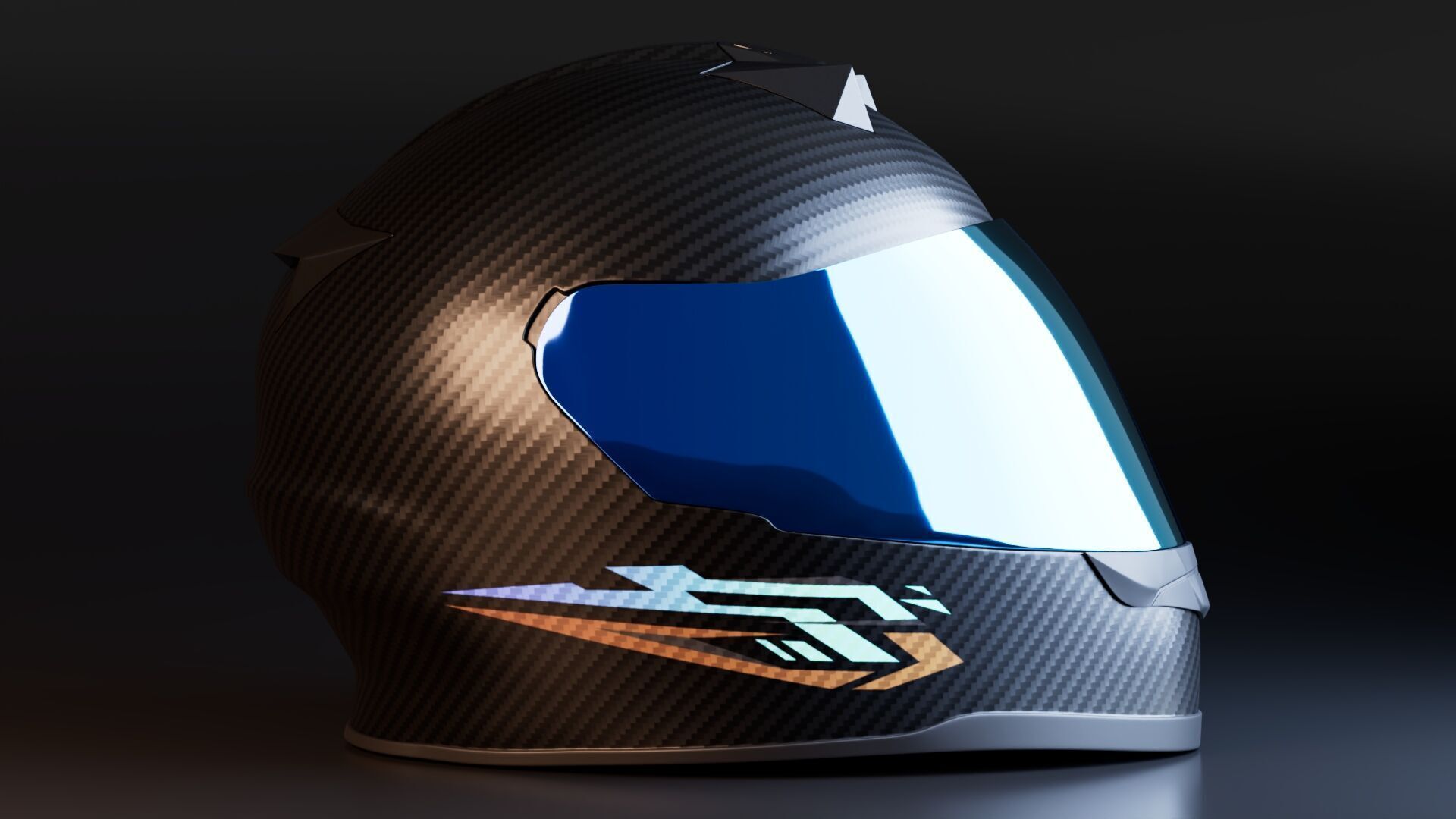 Motorcycle Helmet Low-poly 3D model_3