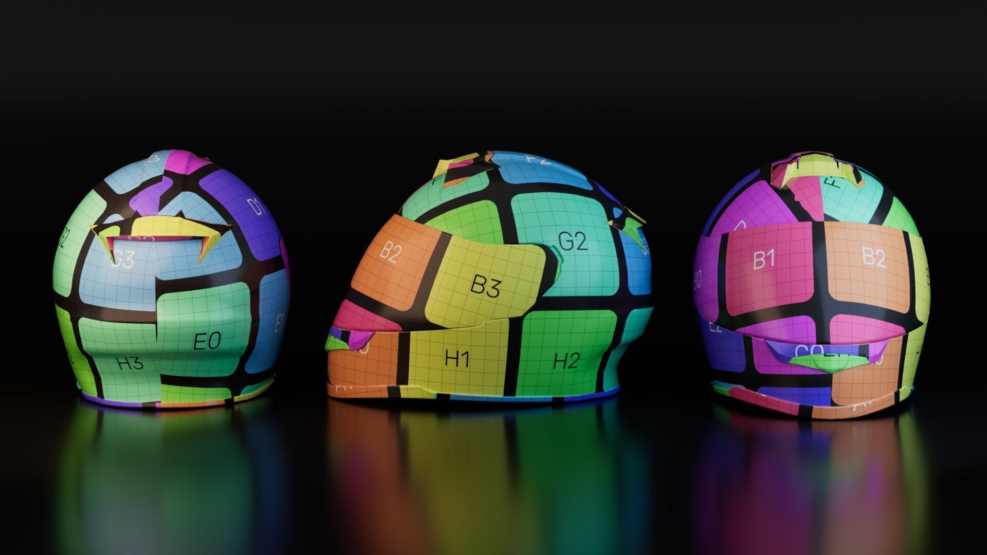 Motorcycle Helmet Low-poly 3D model_8