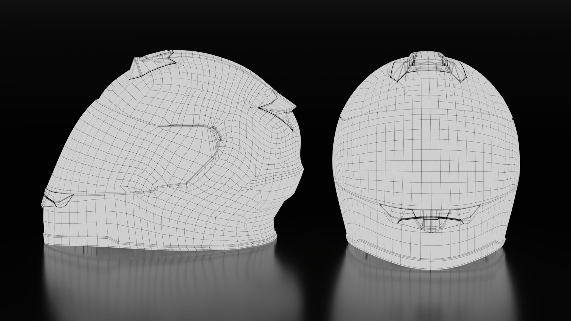 Motorcycle Helmet Low-poly 3D model_7