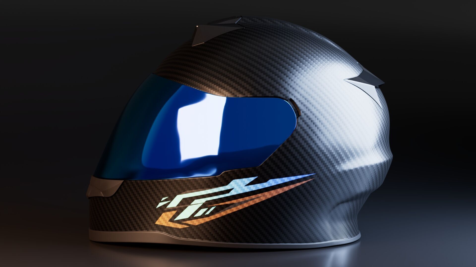 Motorcycle Helmet Low-poly 3D model_2