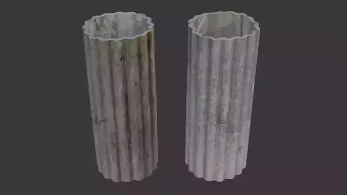 Fluted Concrete Column Planter 3D Scan
