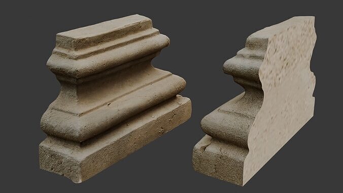 Architectural Concrete Molding 3D Scan Low-poly 3D model