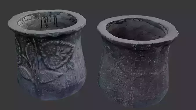 Vintage Stone Planter 3D Scan