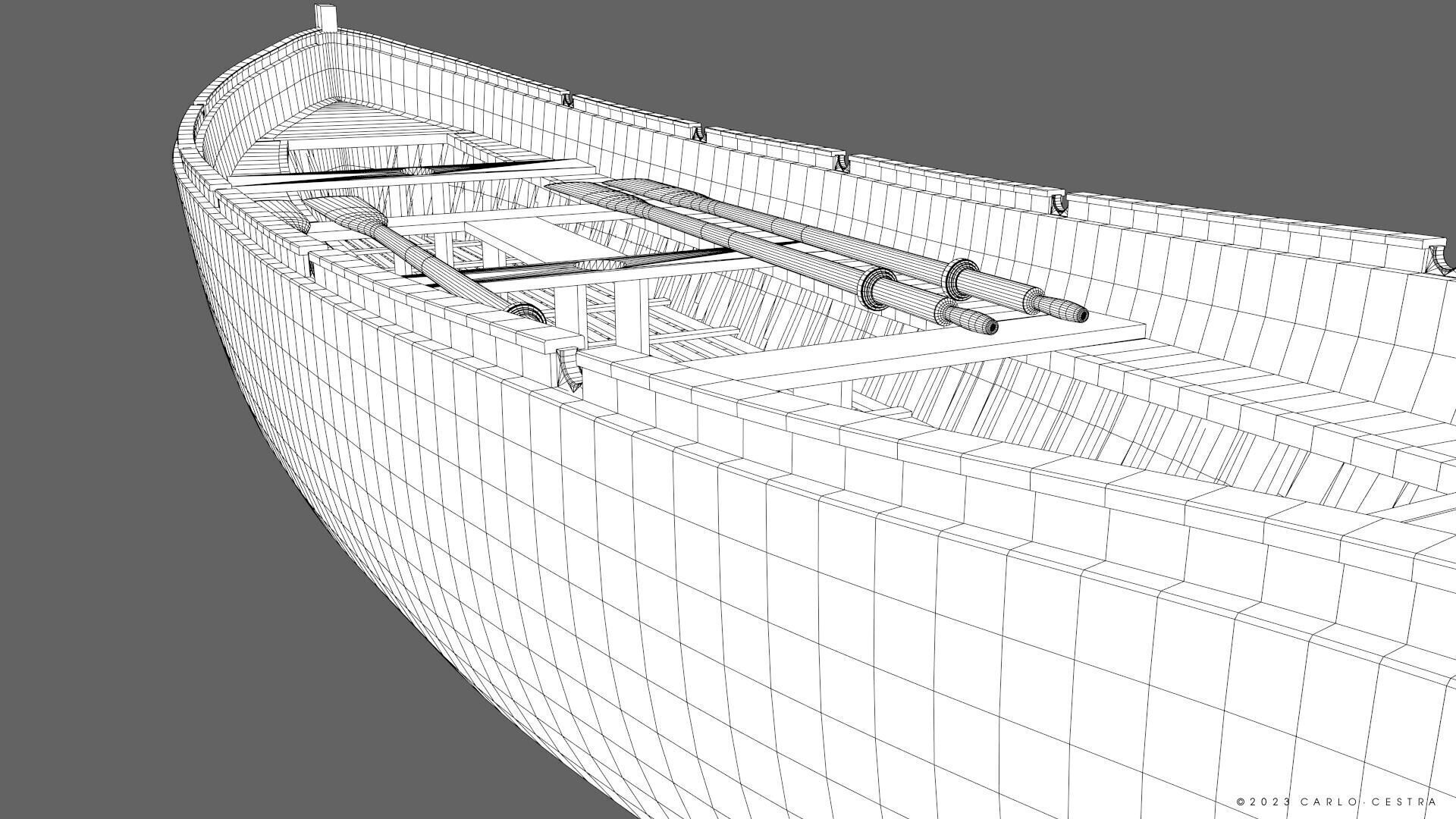 WW2 Italian 8m60cm Lifeboat Low-poly 3D model_36