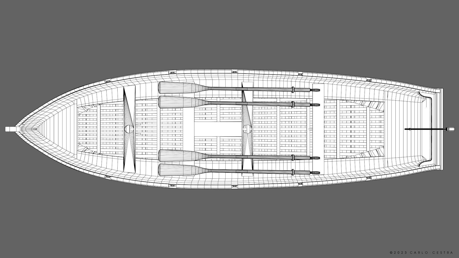 WW2 Italian 8m60cm Lifeboat Low-poly 3D model_33