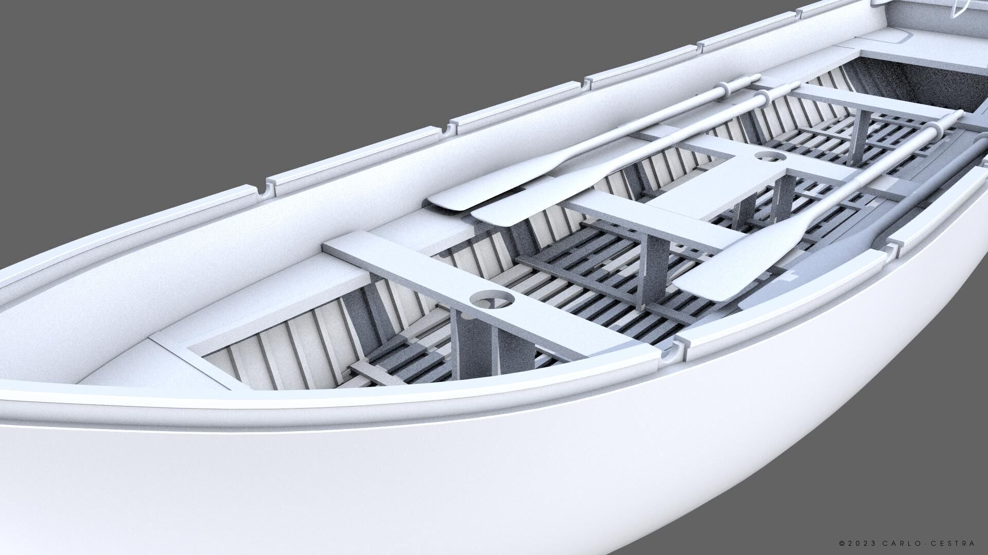 WW2 Italian 8m60cm Lifeboat Low-poly 3D model_26