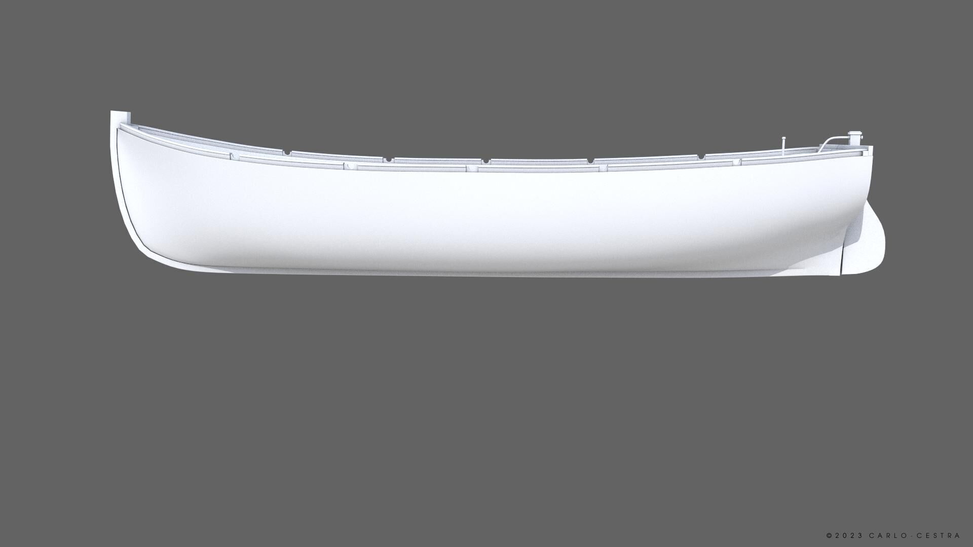 WW2 Italian 8m60cm Lifeboat Low-poly 3D model_27