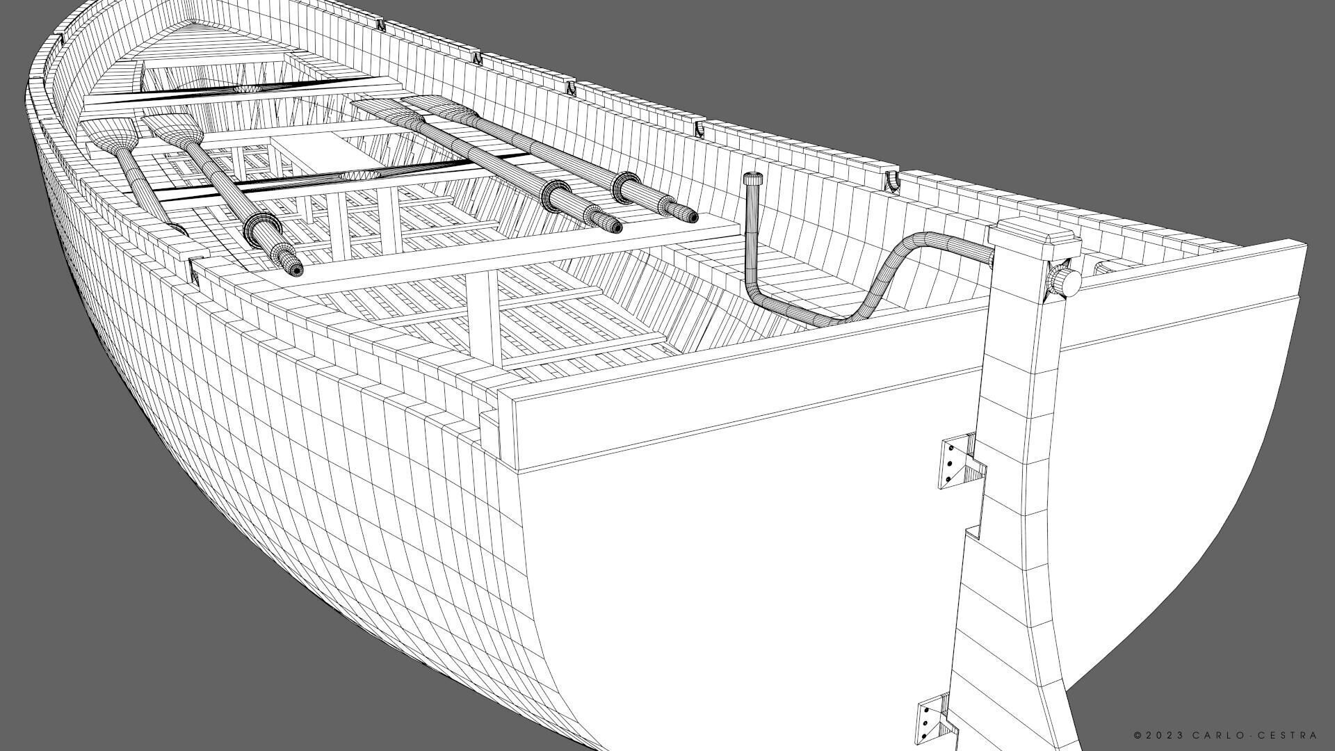WW2 Italian 8m60cm Lifeboat Low-poly 3D model_40