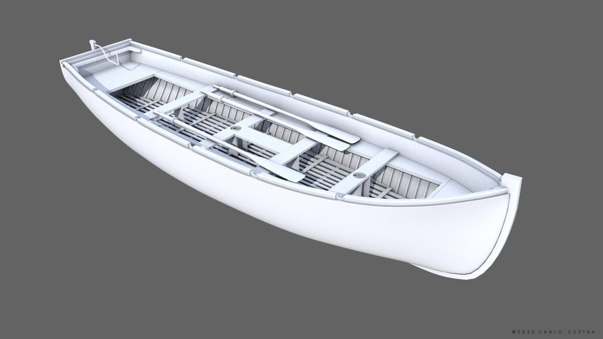 WW2 Italian 8m60cm Lifeboat Low-poly 3D model_15