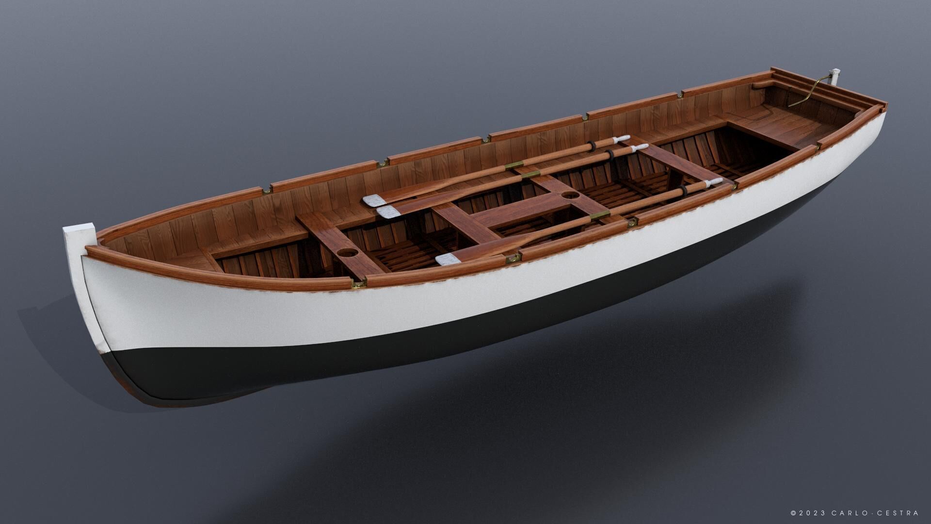 WW2 Italian 8m60cm Lifeboat Low-poly 3D model_2