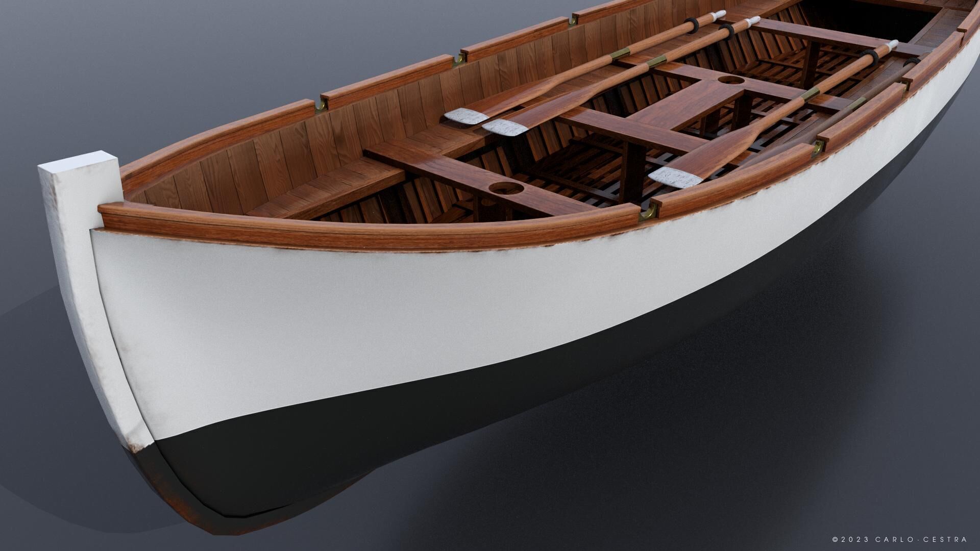 WW2 Italian 8m60cm Lifeboat Low-poly 3D model_9
