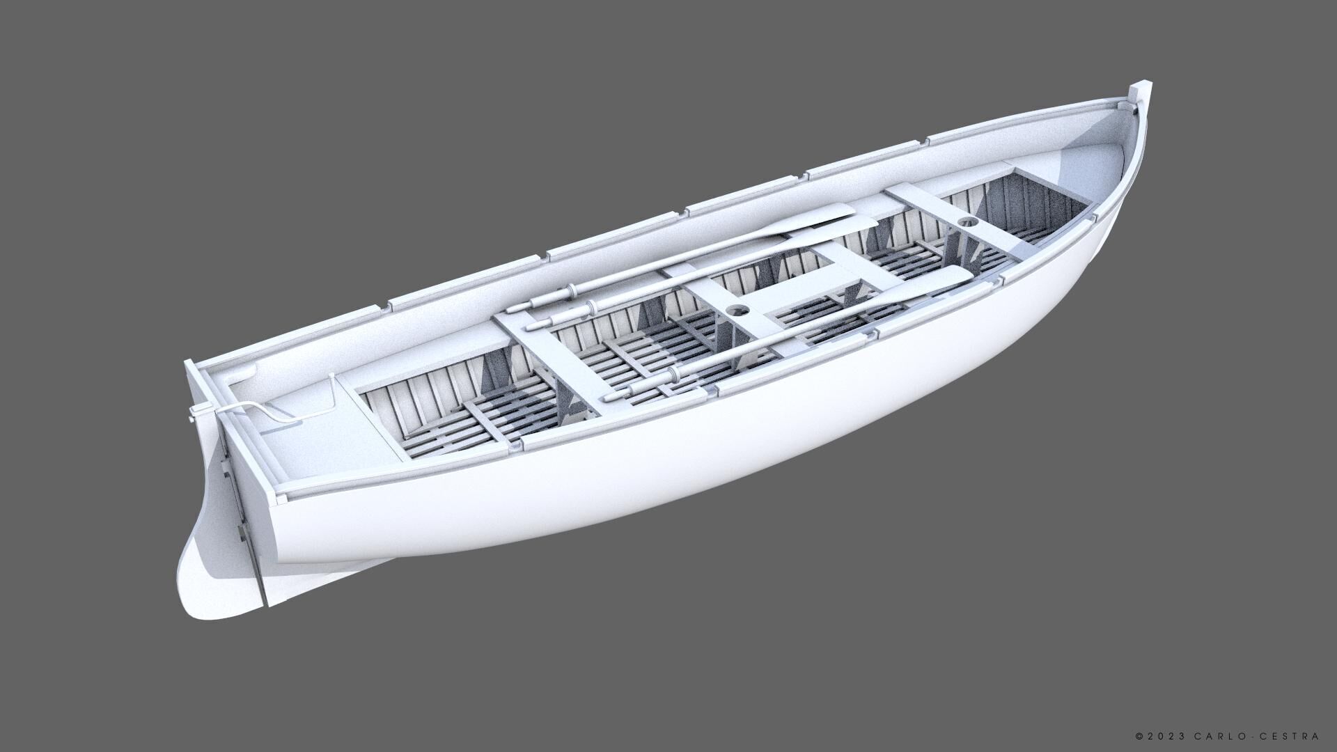 WW2 Italian 8m60cm Lifeboat Low-poly 3D model_14