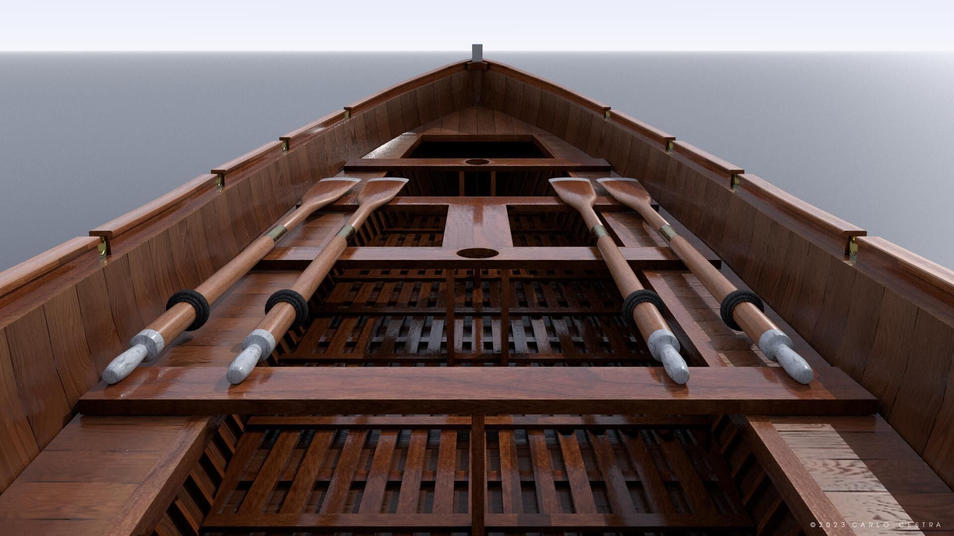 WW2 Italian 8m60cm Lifeboat Low-poly 3D model_10