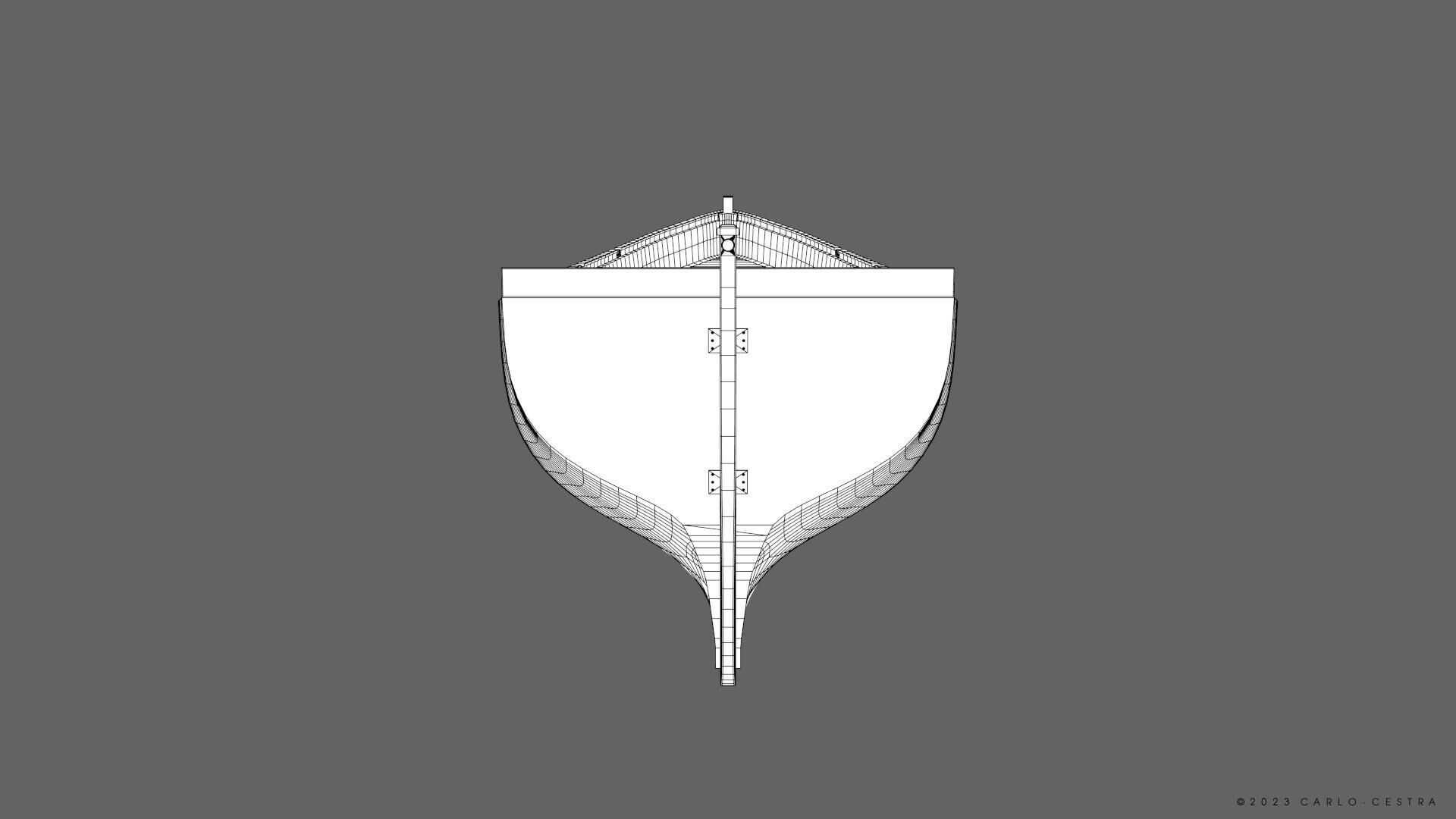 WW2 Italian 8m60cm Lifeboat Low-poly 3D model_30