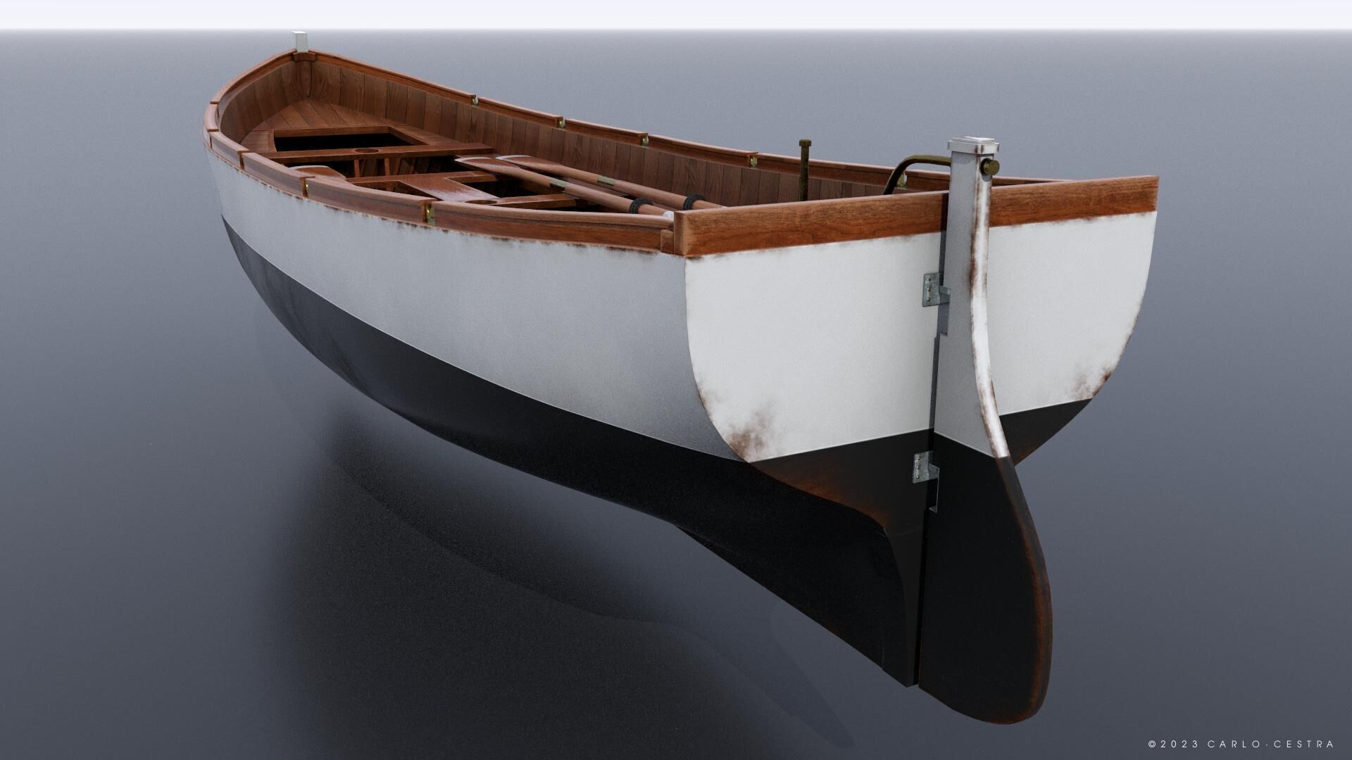 WW2 Italian 8m60cm Lifeboat Low-poly 3D model_1