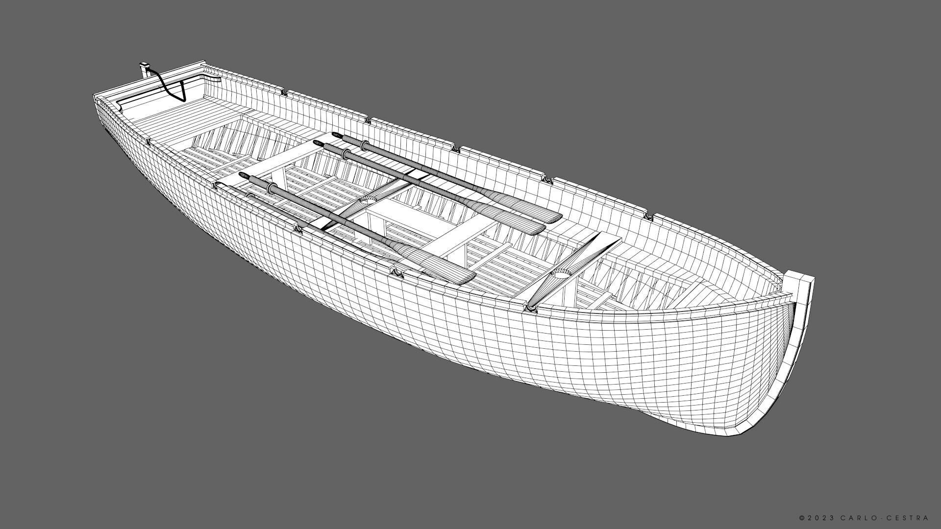WW2 Italian 8m60cm Lifeboat Low-poly 3D model_32