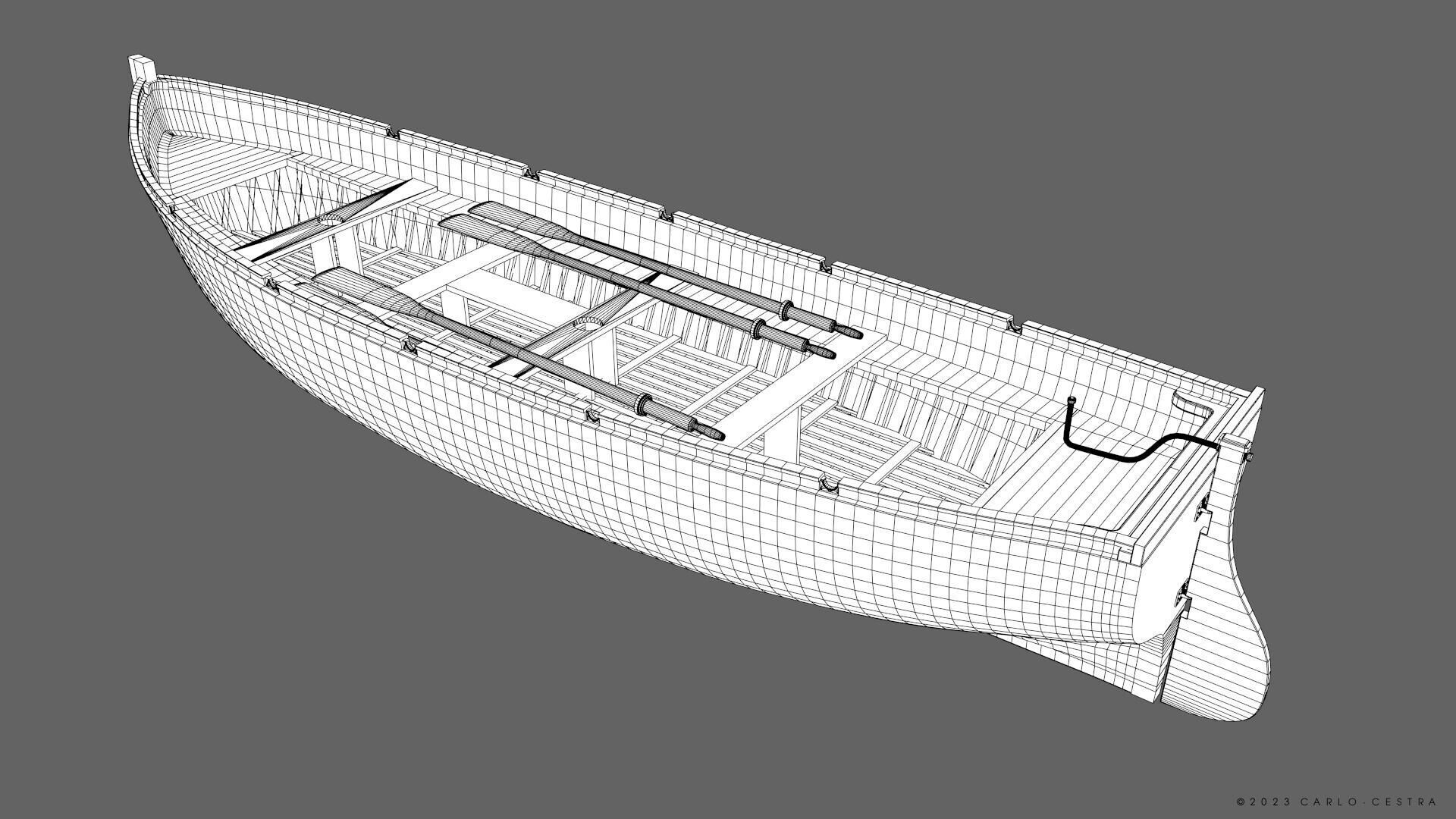 WW2 Italian 8m60cm Lifeboat Low-poly 3D model_42