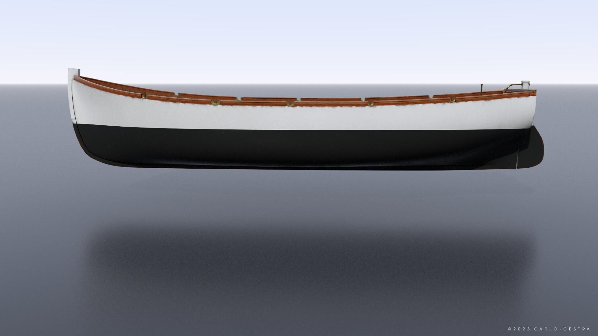 WW2 Italian 8m60cm Lifeboat Low-poly 3D model_5