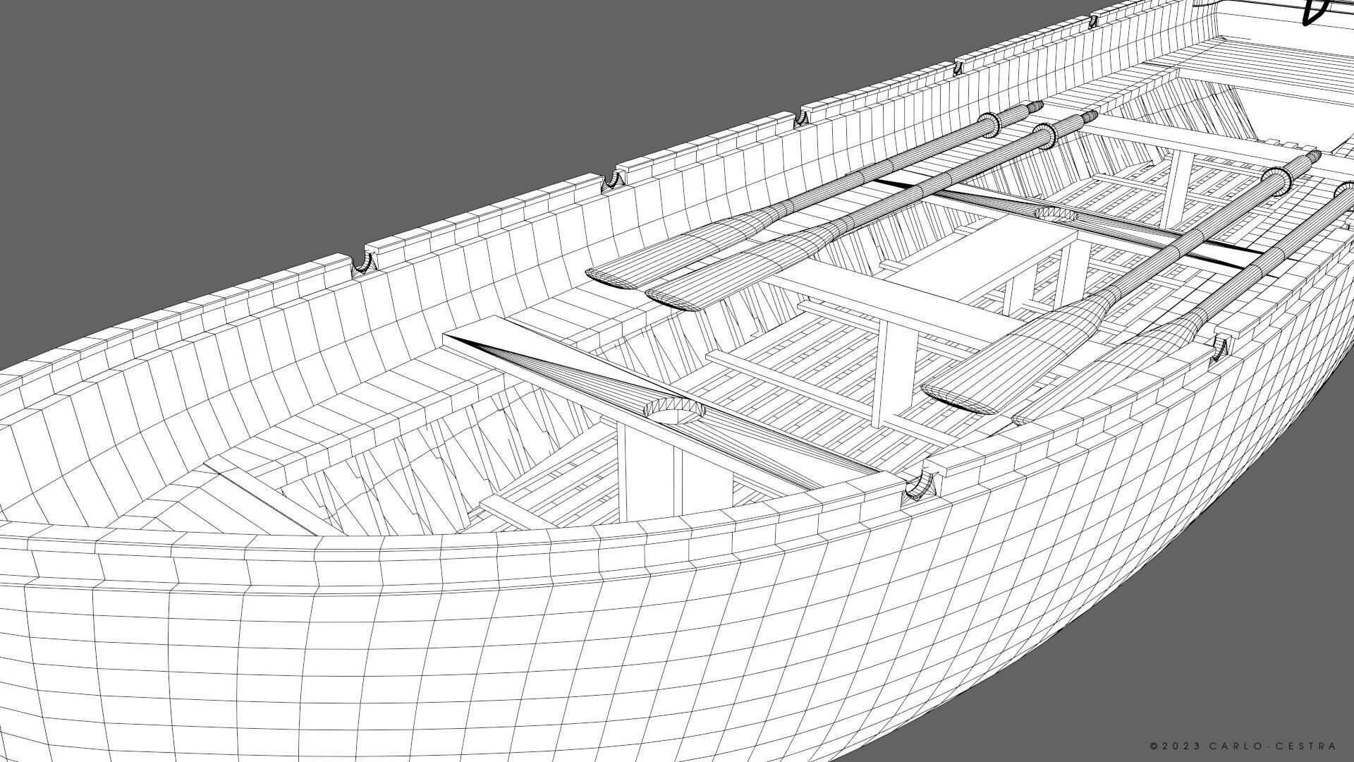 WW2 Italian 8m60cm Lifeboat Low-poly 3D model_39