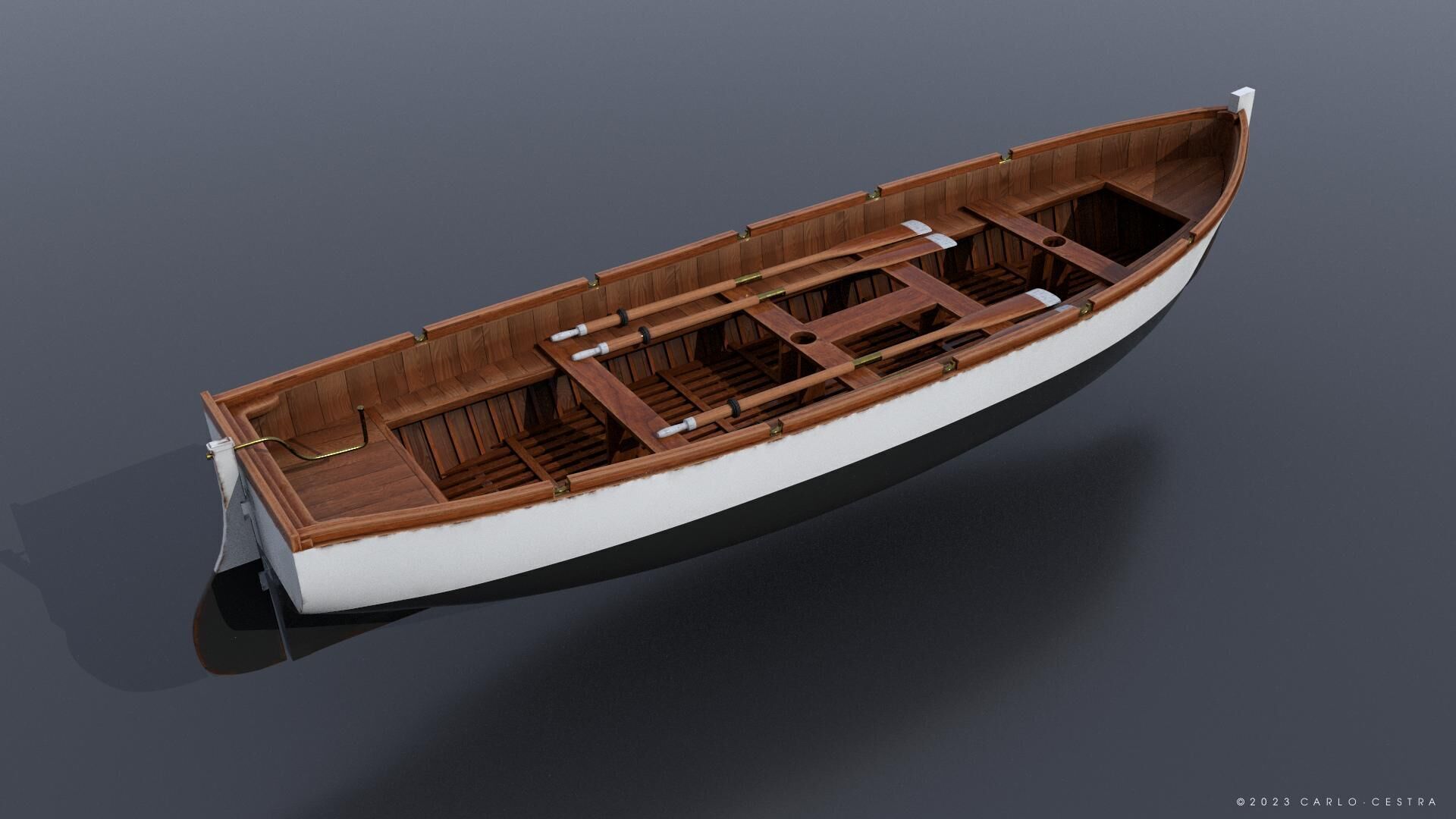 WW2 Italian 8m60cm Lifeboat Low-poly 3D model_8