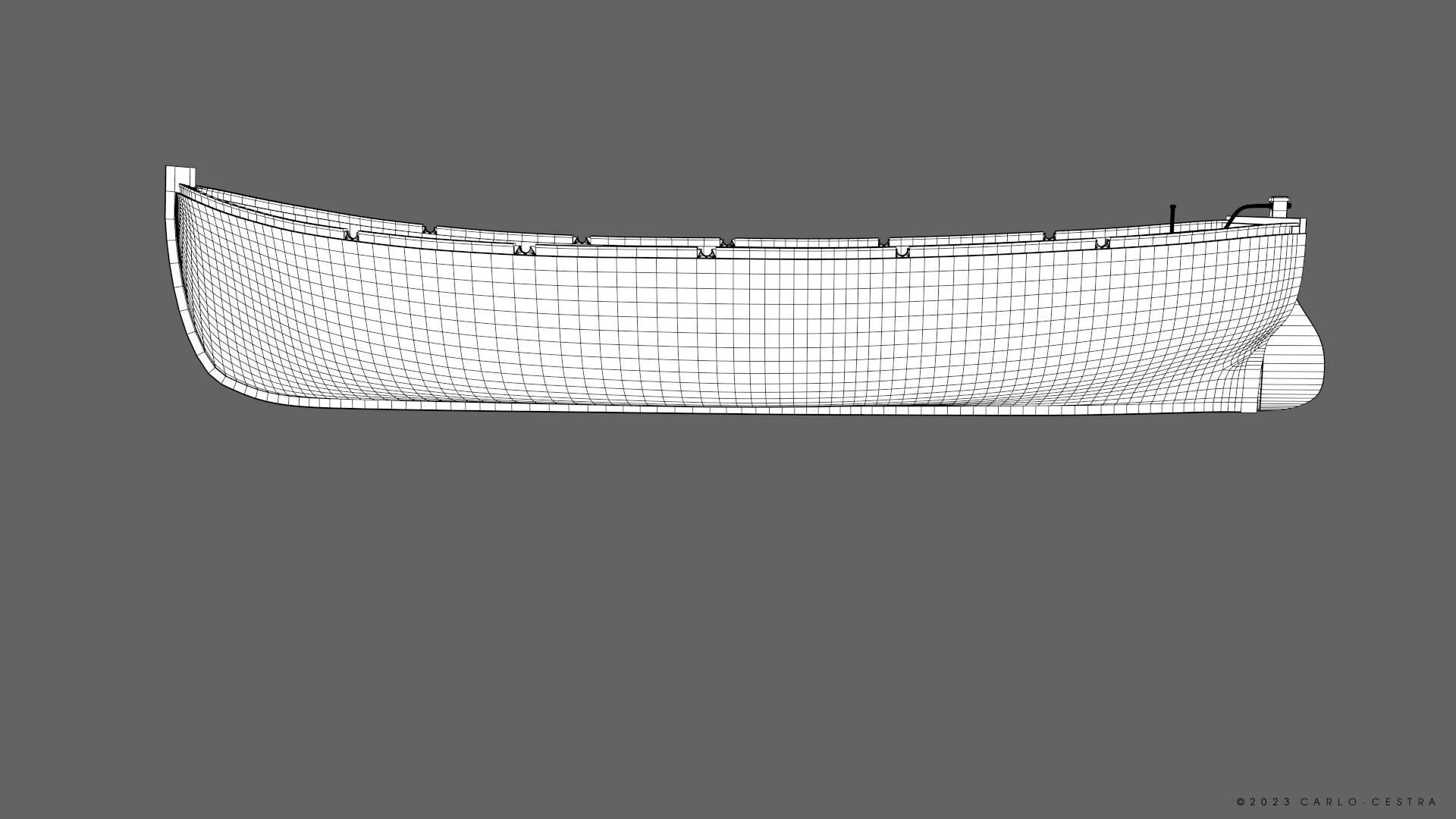 WW2 Italian 8m60cm Lifeboat Low-poly 3D model_37