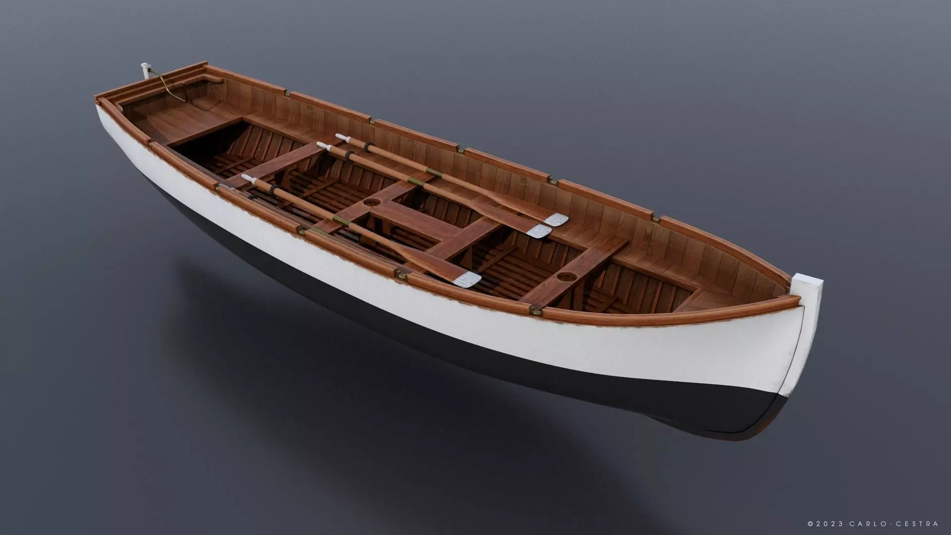 WW2 Italian 8m60cm Lifeboat Low-poly 3D model_0
