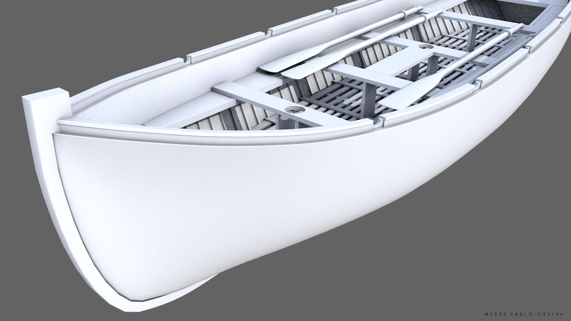 WW2 Italian 8m60cm Lifeboat Low-poly 3D model_21