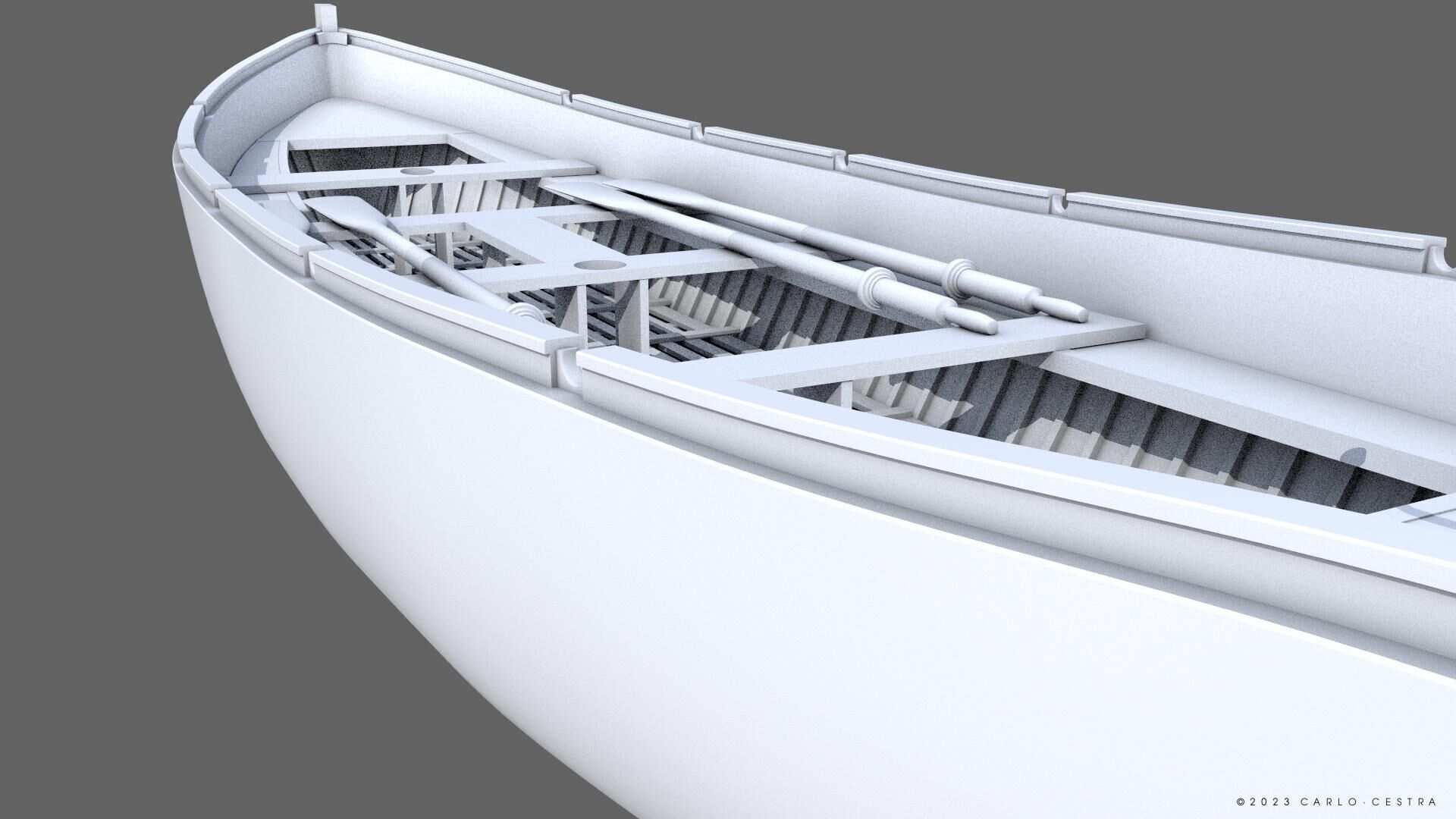 WW2 Italian 8m60cm Lifeboat Low-poly 3D model_28