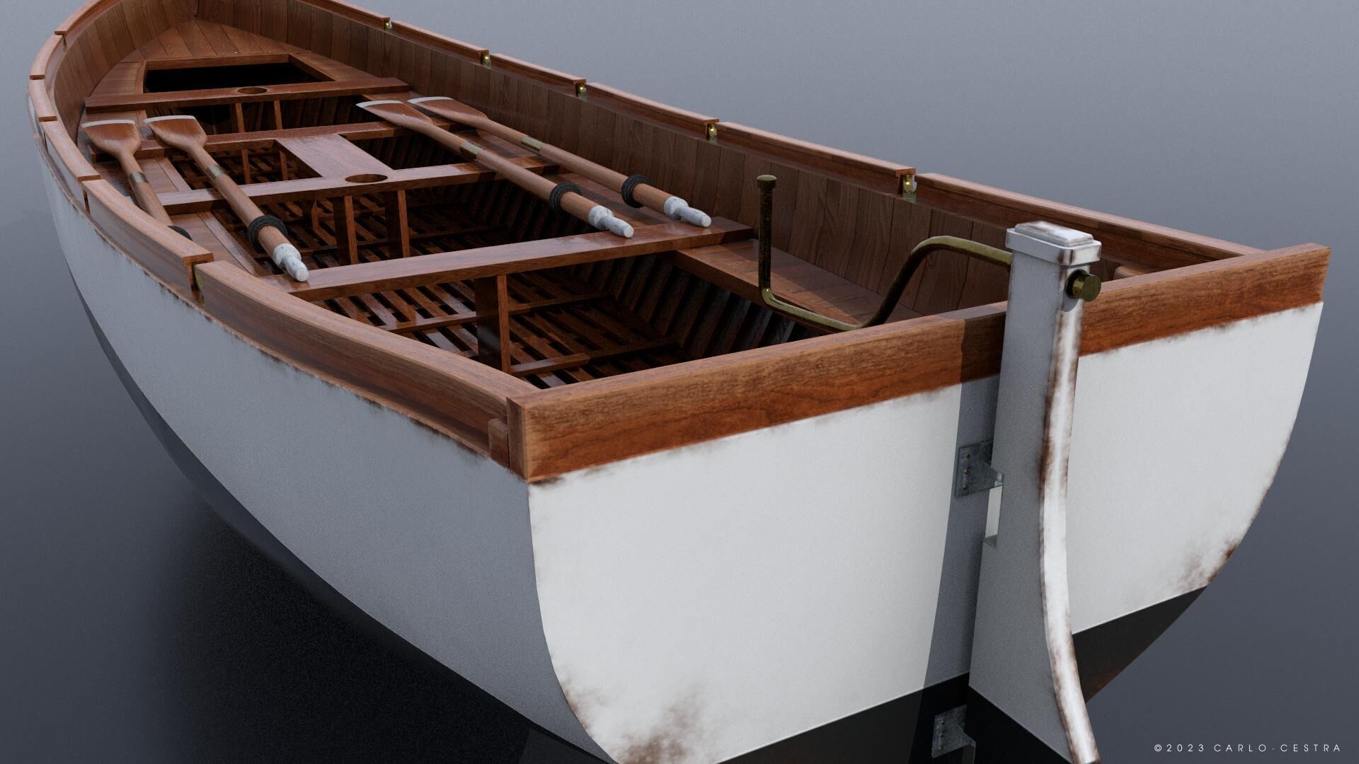 WW2 Italian 8m60cm Lifeboat Low-poly 3D model_6